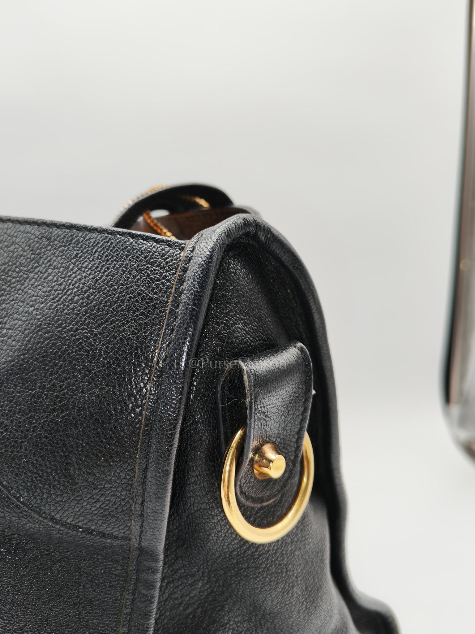 Balenciaga City Metallic Edge in Large Black Chevre Leather Shoulder Bag