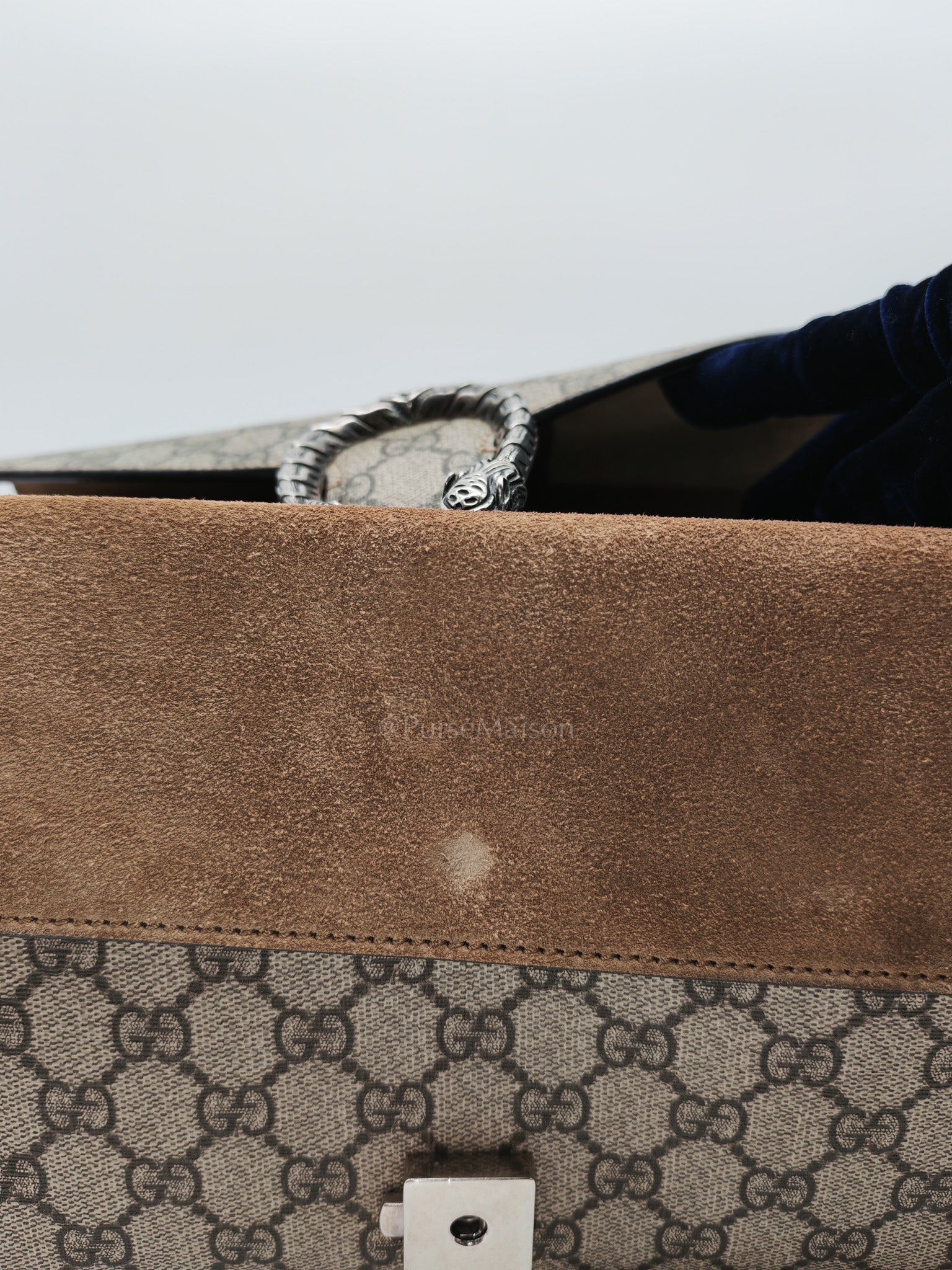 Dionysus Shoulder Bag Small in GG Supreme Canvas & Silver Hardware
