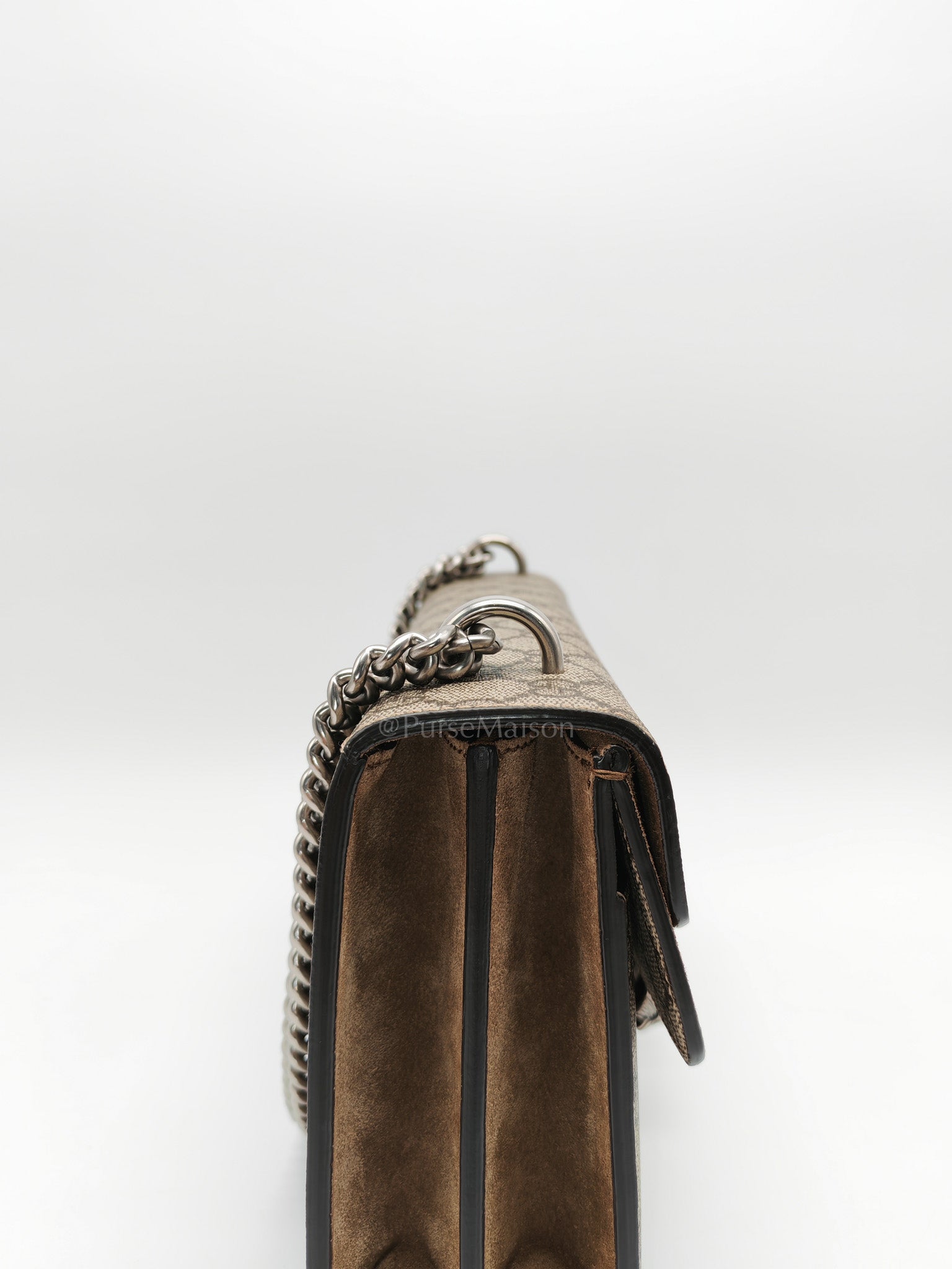 Dionysus Shoulder Bag Small in GG Supreme Canvas & Silver Hardware