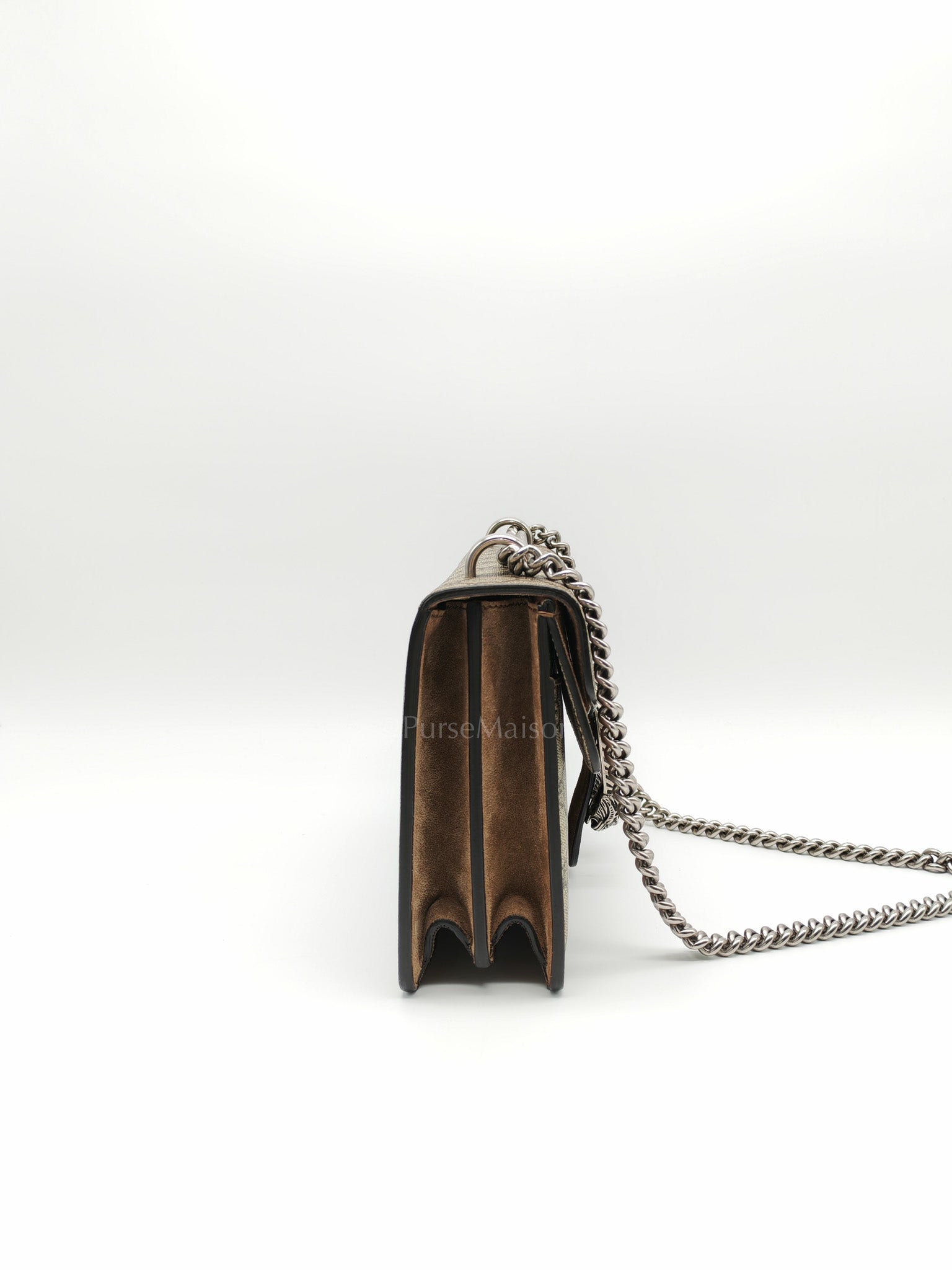 Dionysus Shoulder Bag Small in GG Supreme Canvas & Silver Hardware