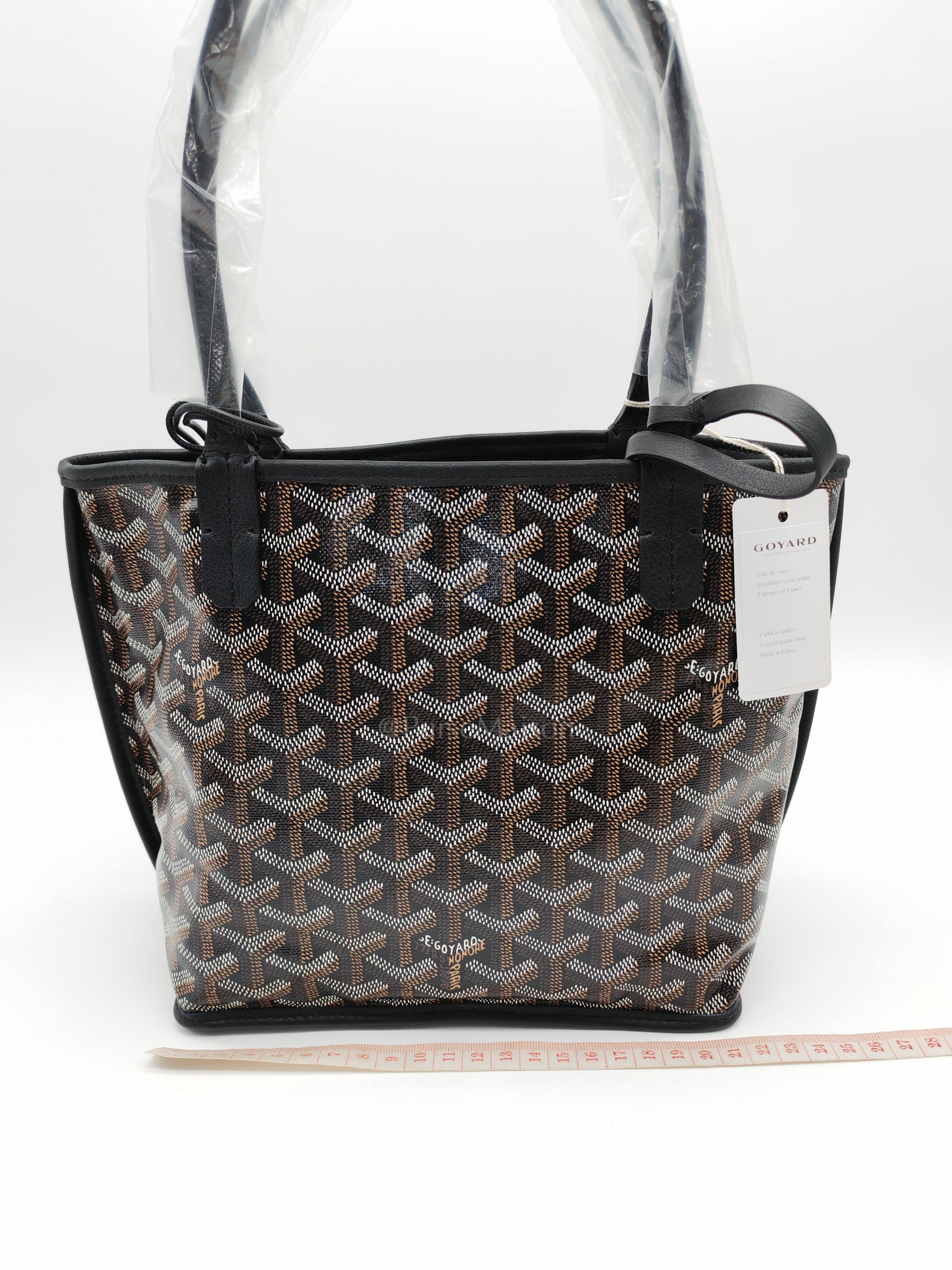 Mini Anjou in Black Goyardine Canvas with Croc Magnetic Clip