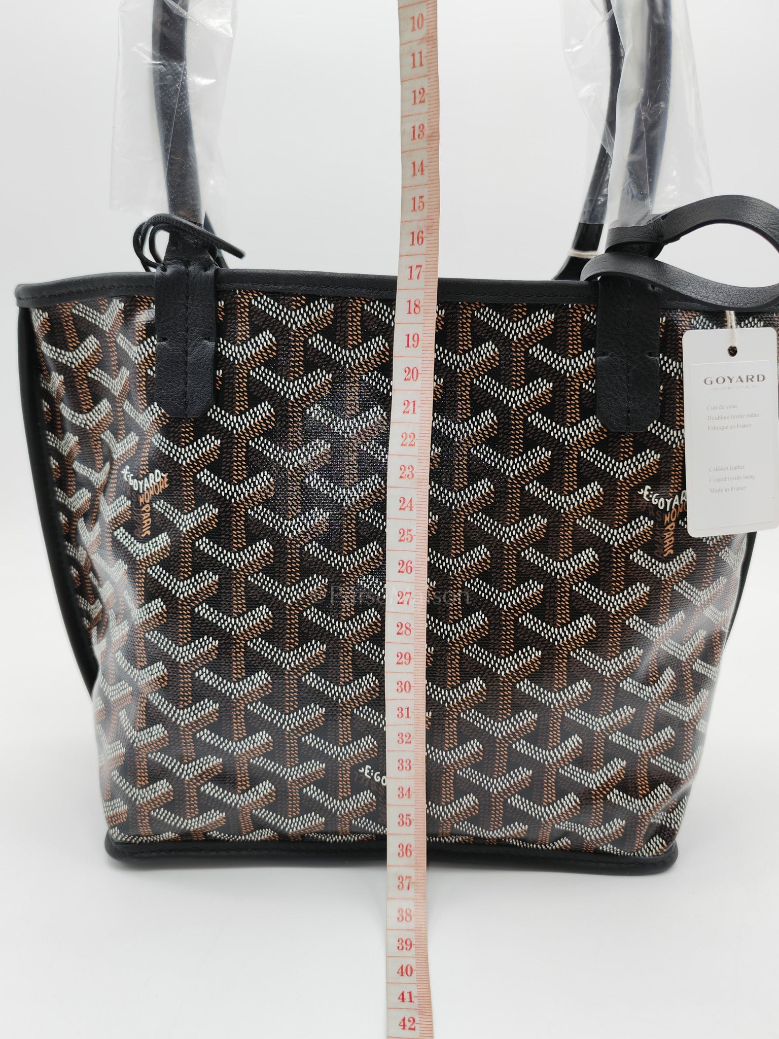 Mini Anjou in Black Goyardine Canvas with Croc Magnetic Clip