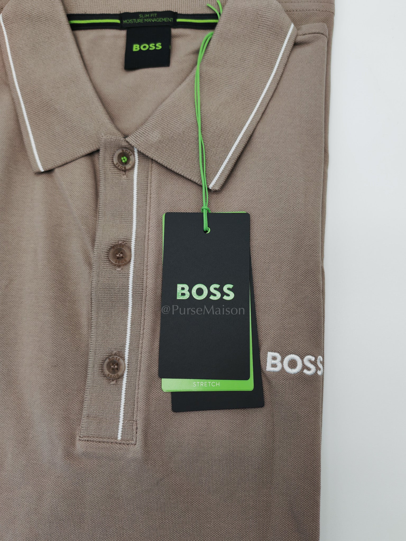 Jersey Polo Shirt in Taupe for Men Size XL | Purse Maison Luxury Bags Shop