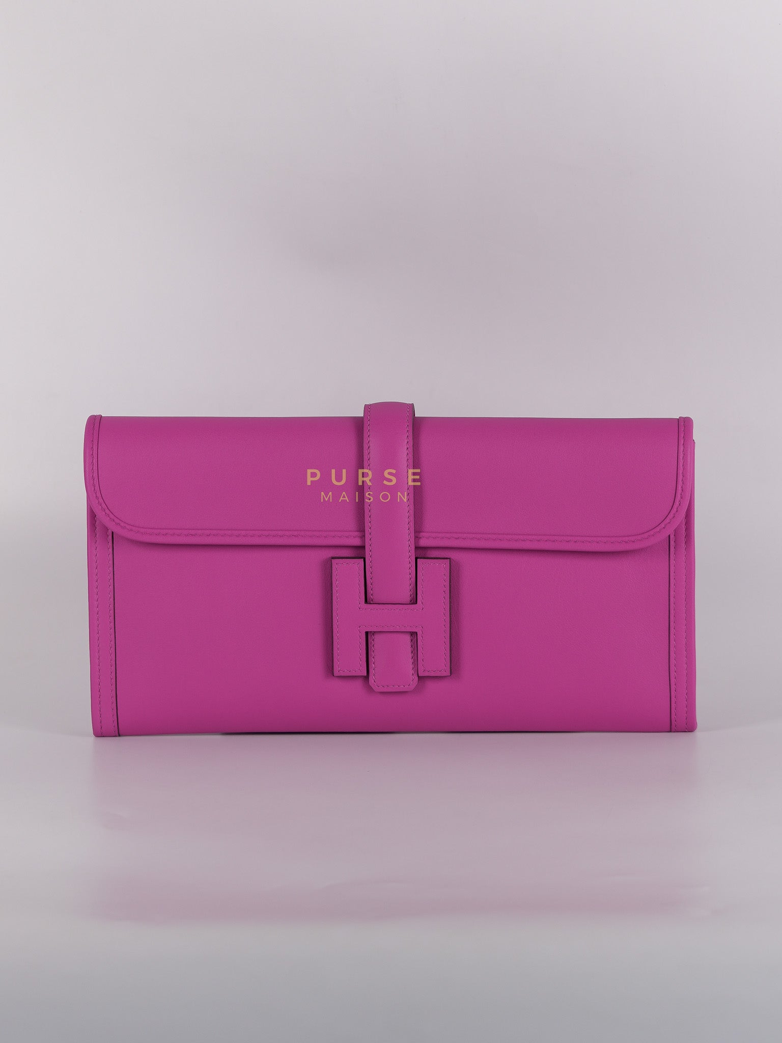 Jige Elan 29 Clutch in Magnolia Swift Leather Stamp C(2018) | Purse Maison Luxury Bags Shop