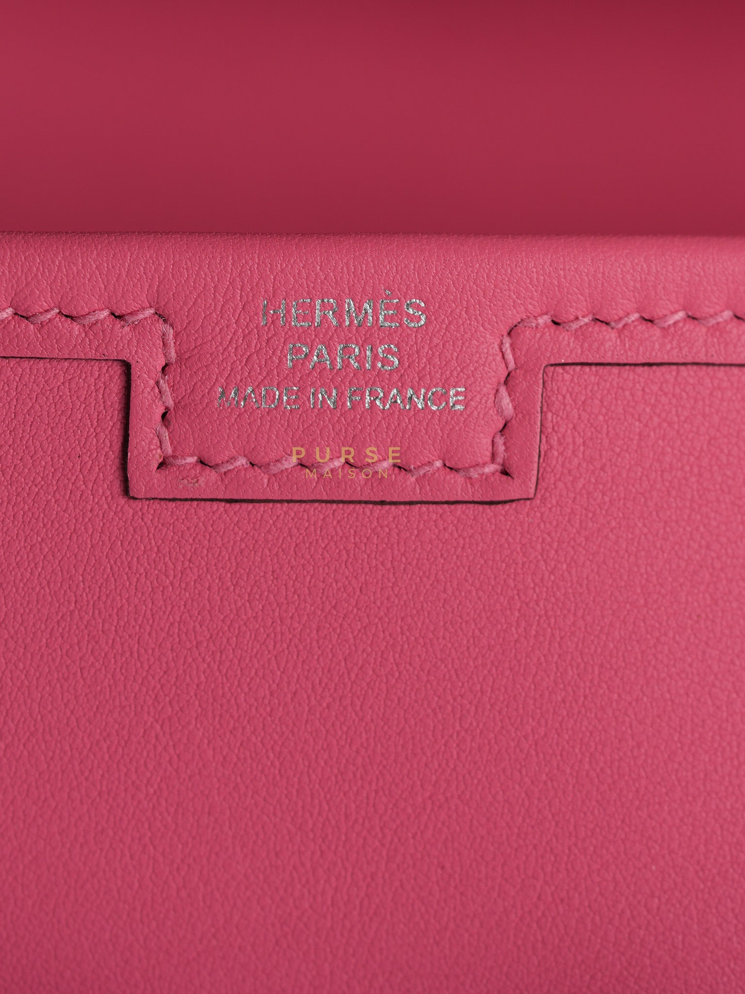 Jige Elan 29 Clutch in Rose Azalee Swift Leather Stamp C (2018) | Purse Maison Luxury Bags Shop