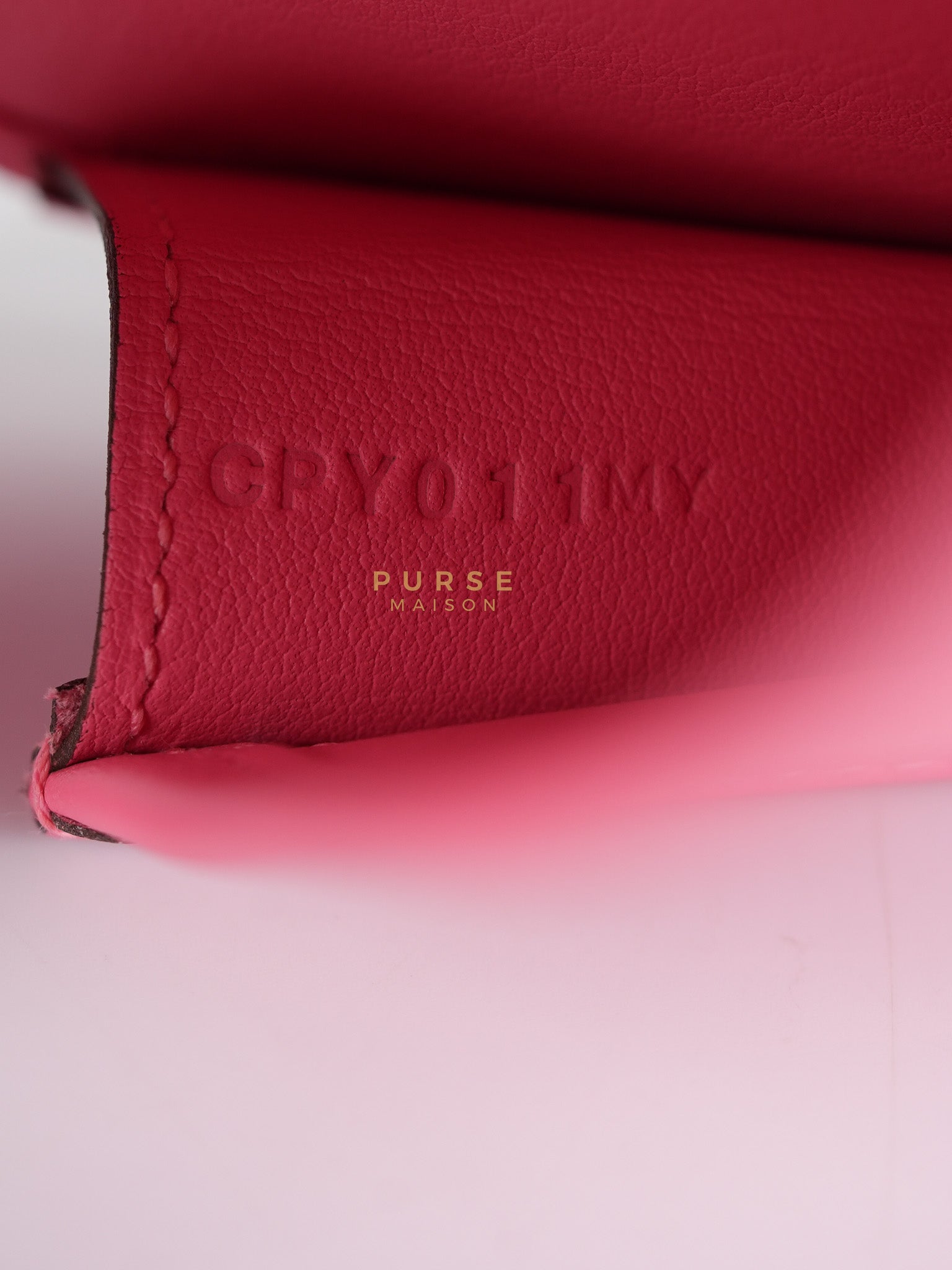 Jige Elan 29 Clutch in Rose Azalee Swift Leather Stamp C (2018) | Purse Maison Luxury Bags Shop