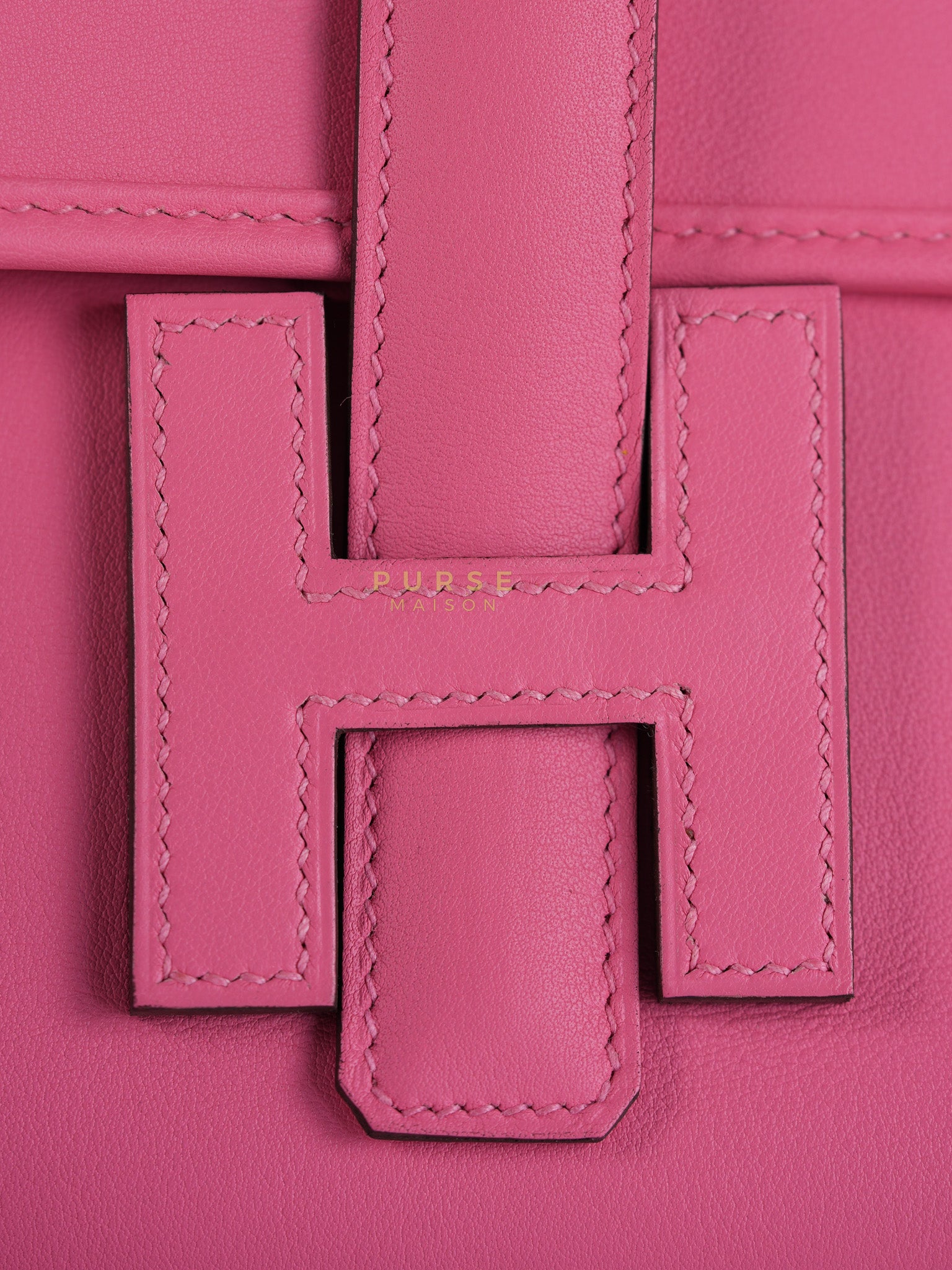 Jige Elan 29 Clutch in Rose Azalee Swift Leather Stamp C (2018) | Purse Maison Luxury Bags Shop