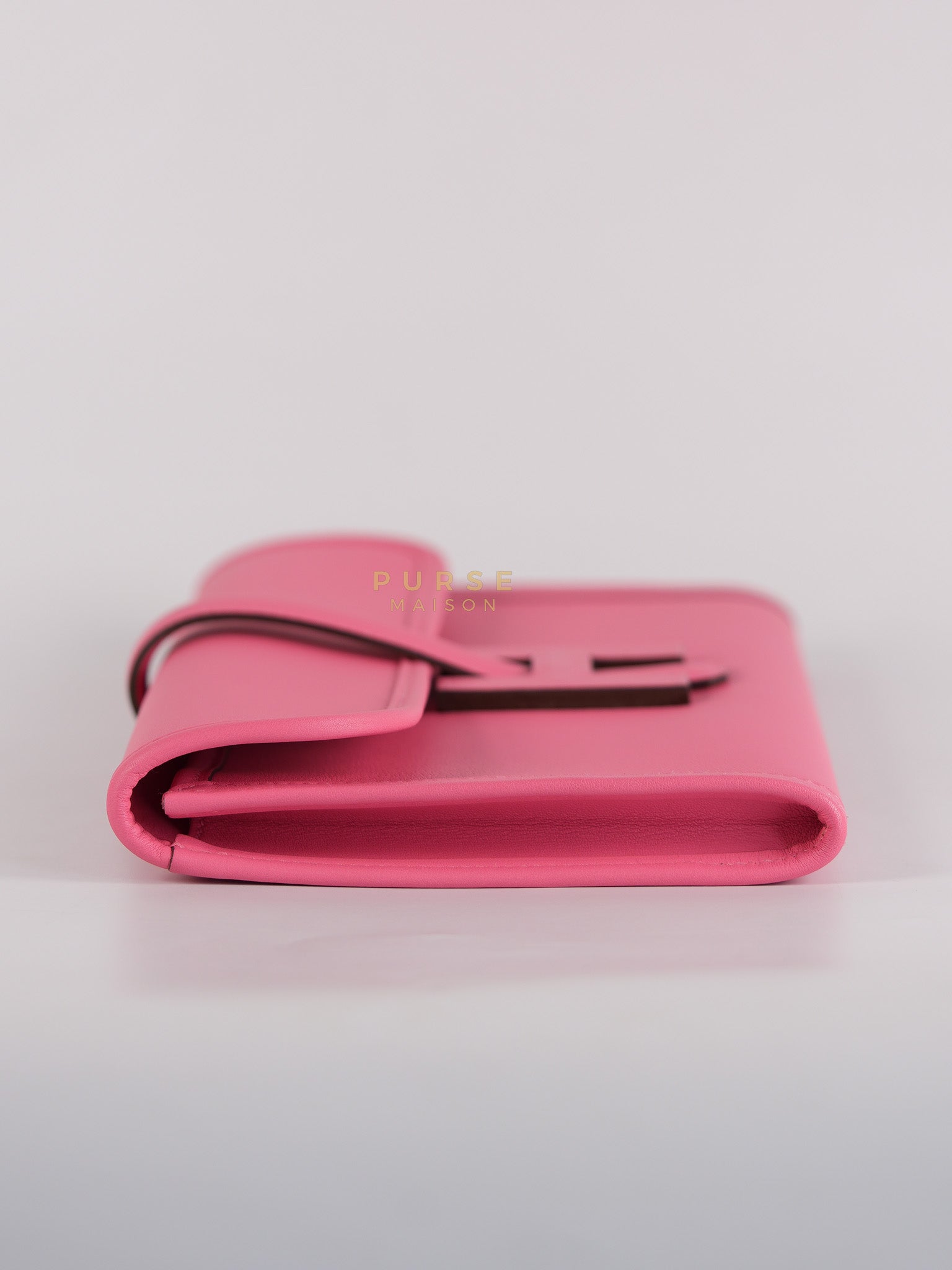 Jige Elan 29 Clutch in Rose Azalee Swift Leather Stamp C (2018) | Purse Maison Luxury Bags Shop