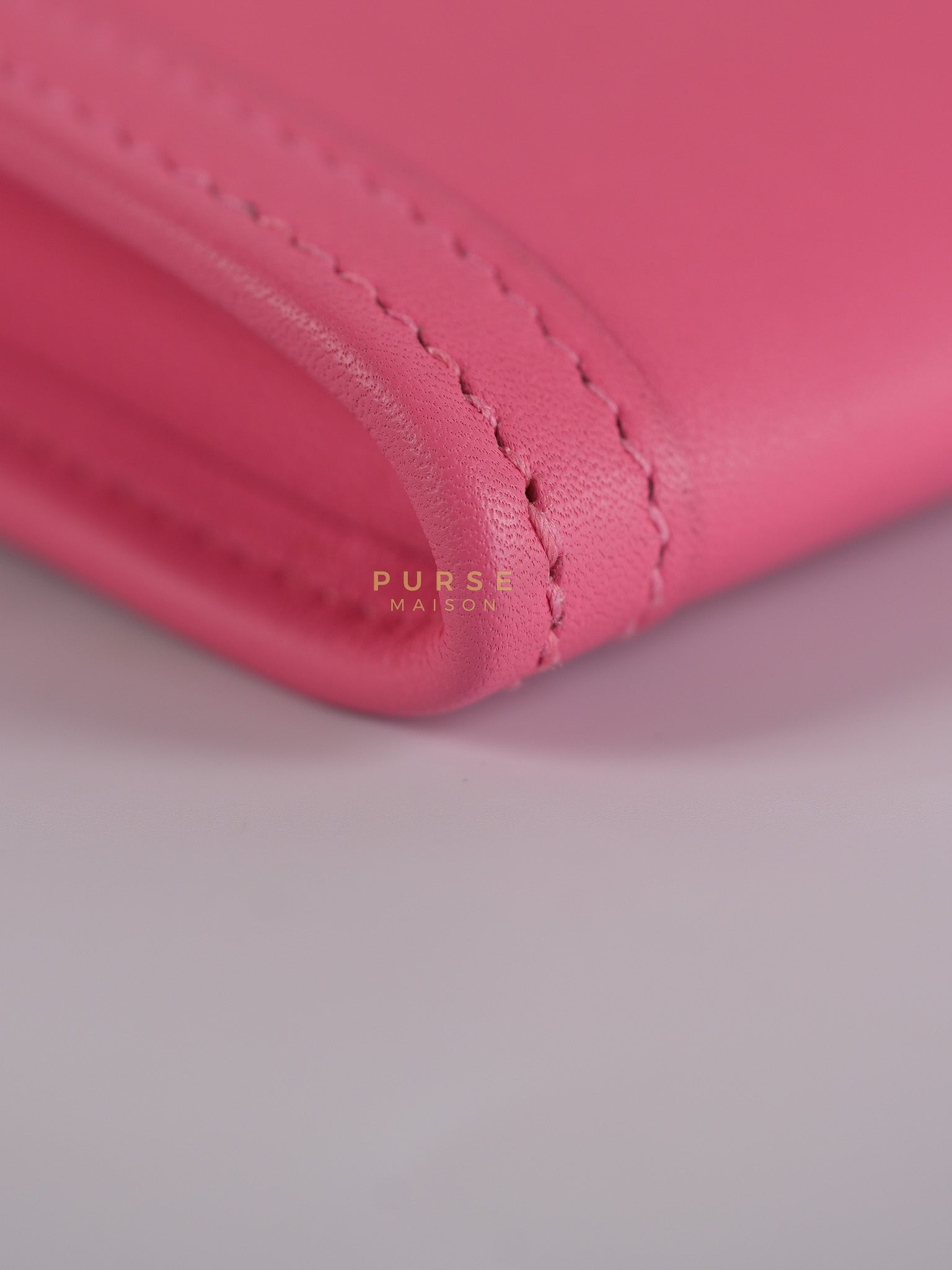 Jige Elan 29 Clutch in Rose Azalee Swift Leather Stamp C (2018) | Purse Maison Luxury Bags Shop
