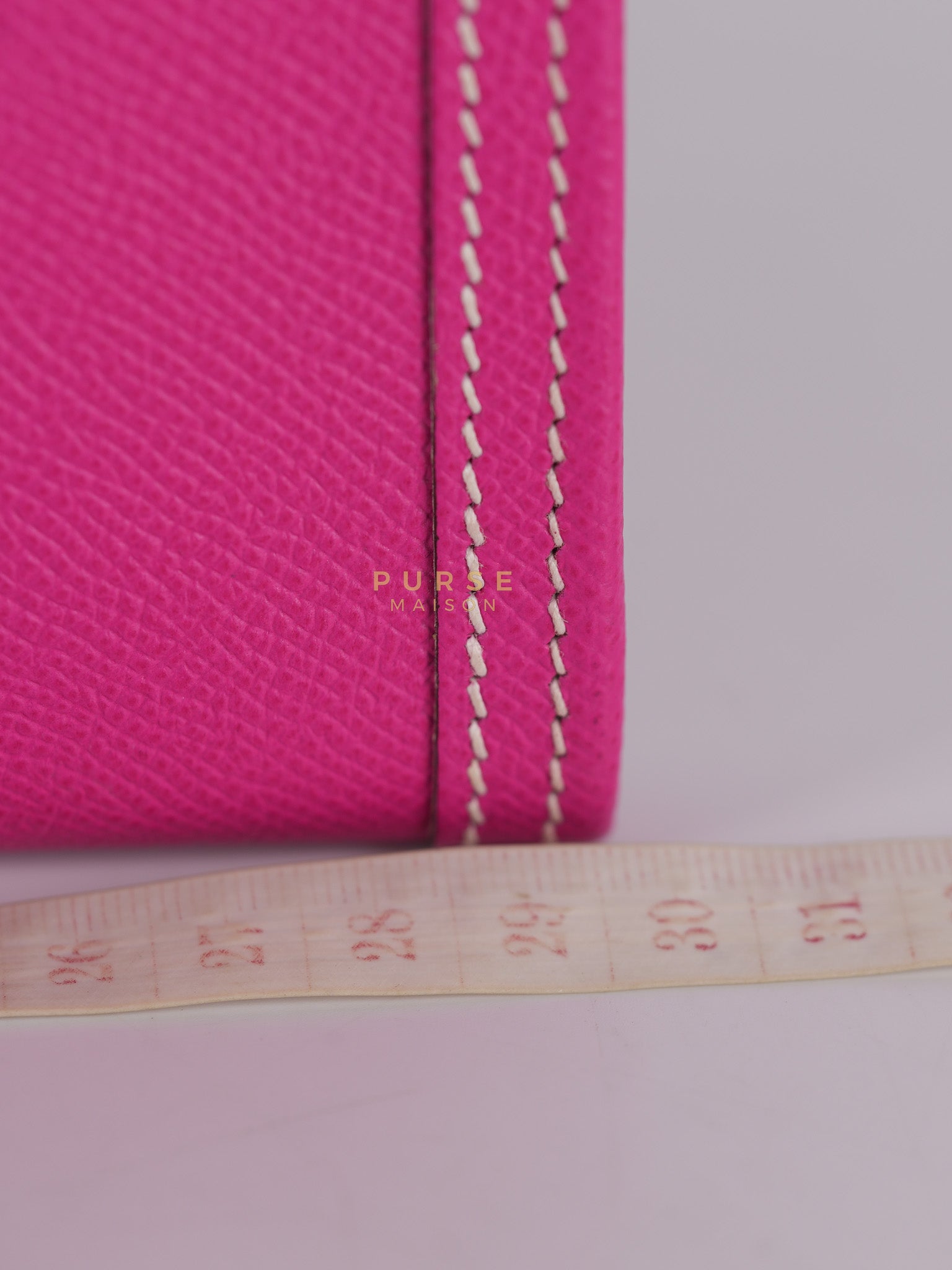 Jige Elan 29 in Rose Tyrien Epsom Leather Stamp Square Q(2013) | Purse Maison Luxury Bags Shop