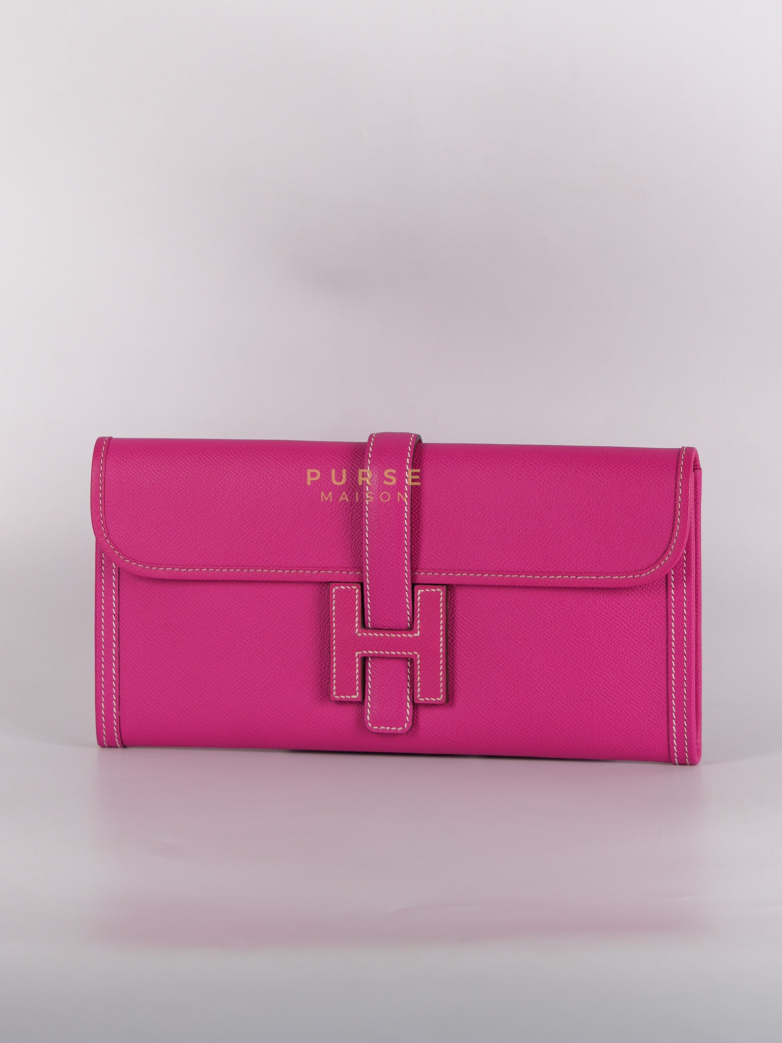 Jige Elan 29 in Rose Tyrien Epsom Leather Stamp Square Q(2013) | Purse Maison Luxury Bags Shop