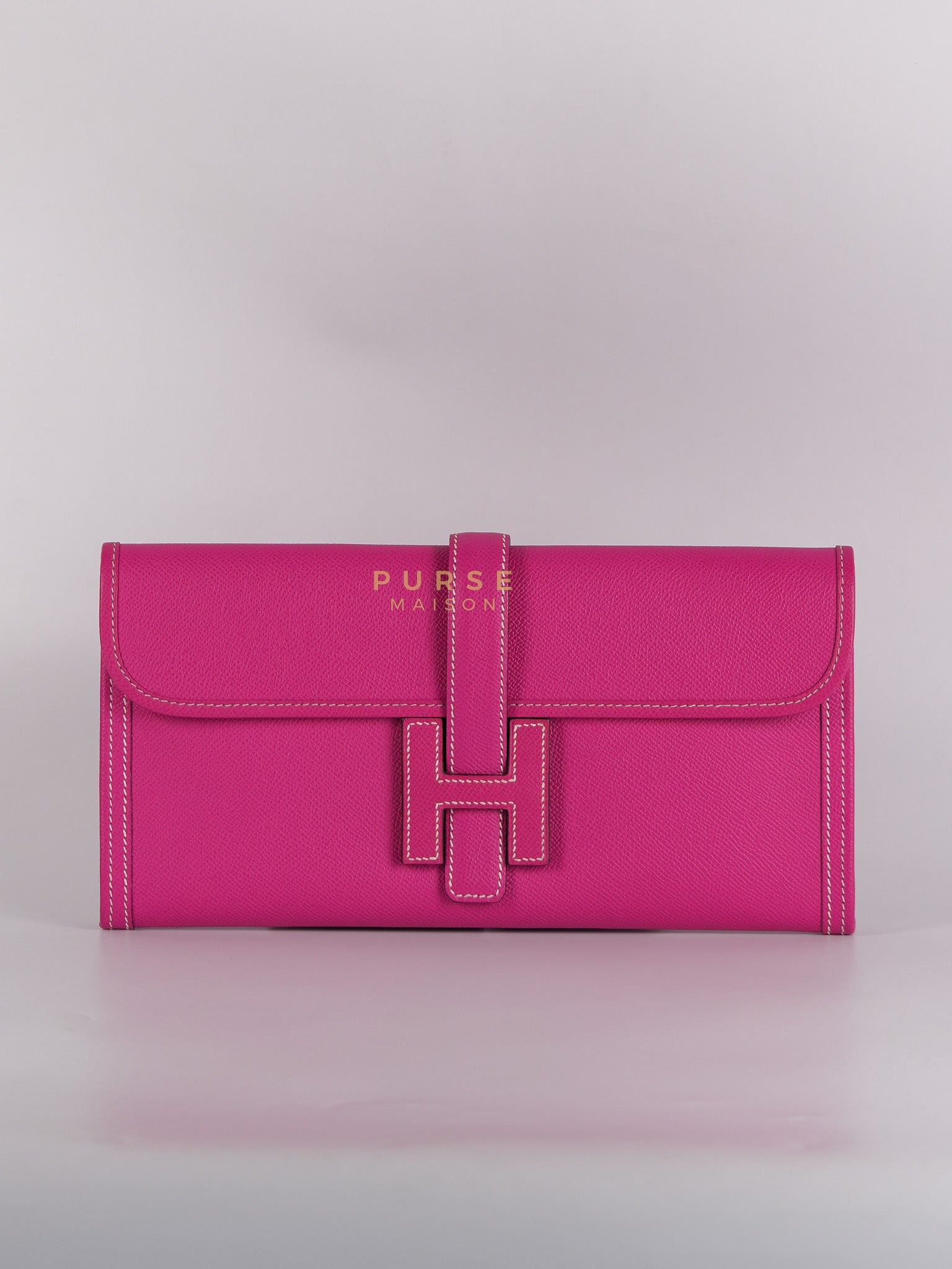 Jige Elan 29 in Rose Tyrien Epsom Leather Stamp Square Q(2013) | Purse Maison Luxury Bags Shop