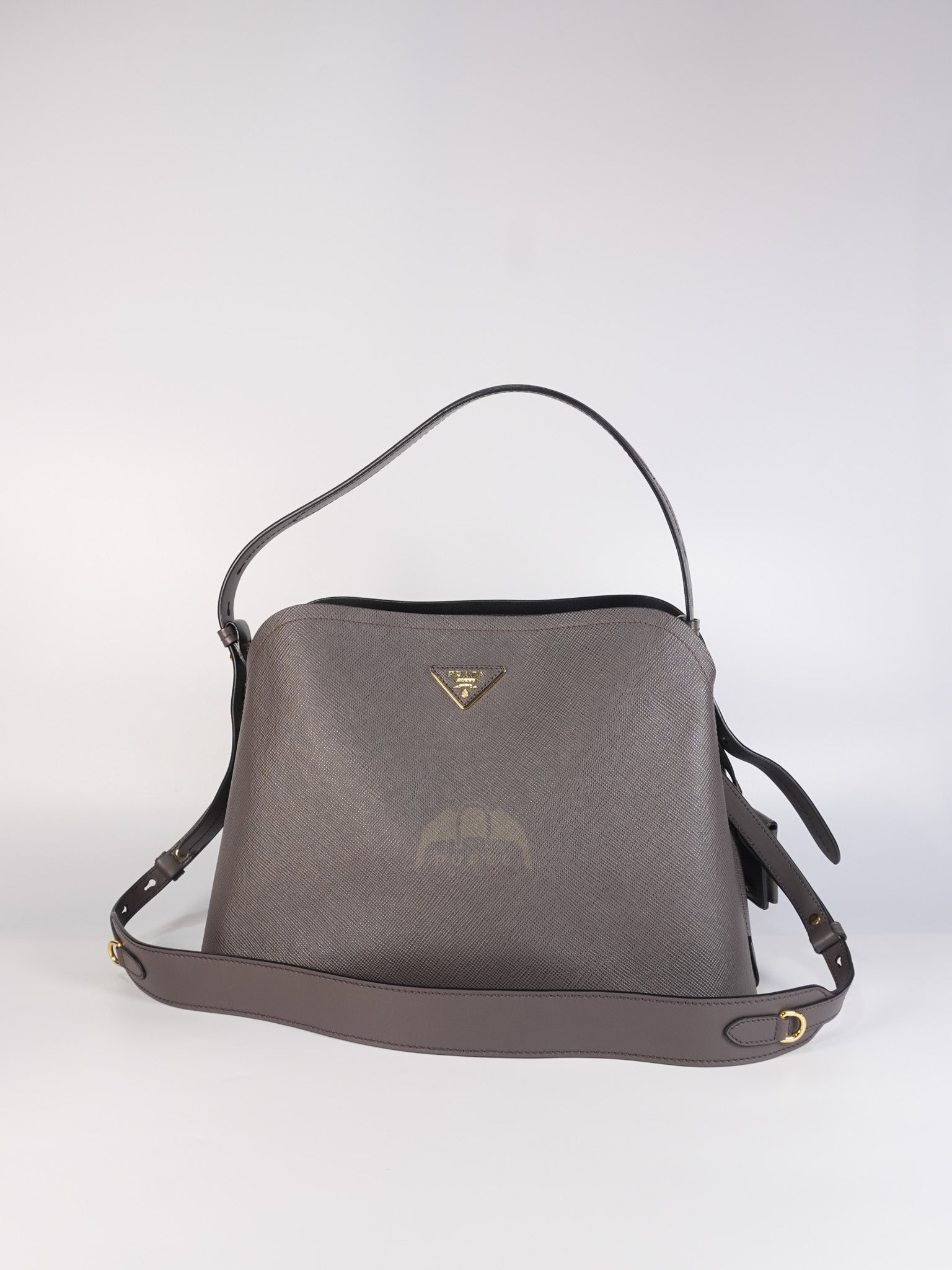 Matinee in Gray Saffiano Shoulder Bag
