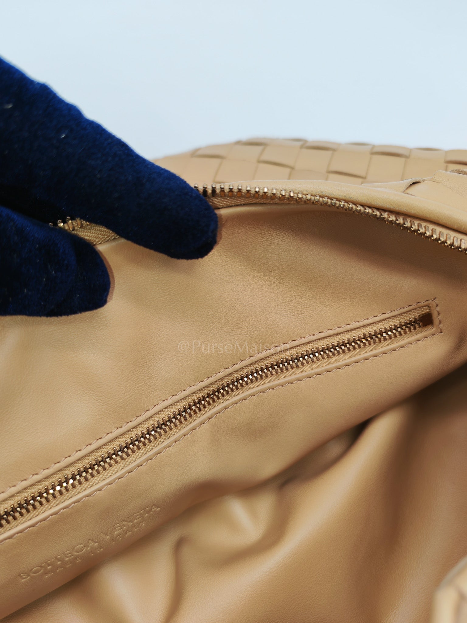 Jodie Medium in Beige Intrecciato Woven Leather Shoulder Bag | Purse Maison Luxury Bags Shop