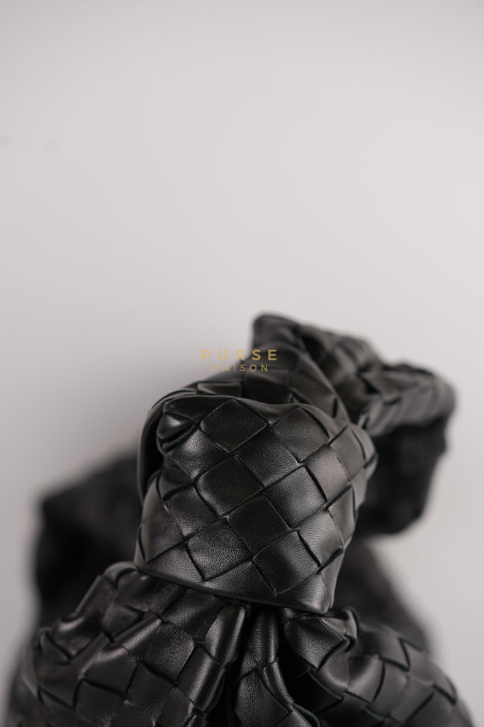 Jodie Medium in Black Intrecciato Leather | Purse Maison Luxury Bags Shop