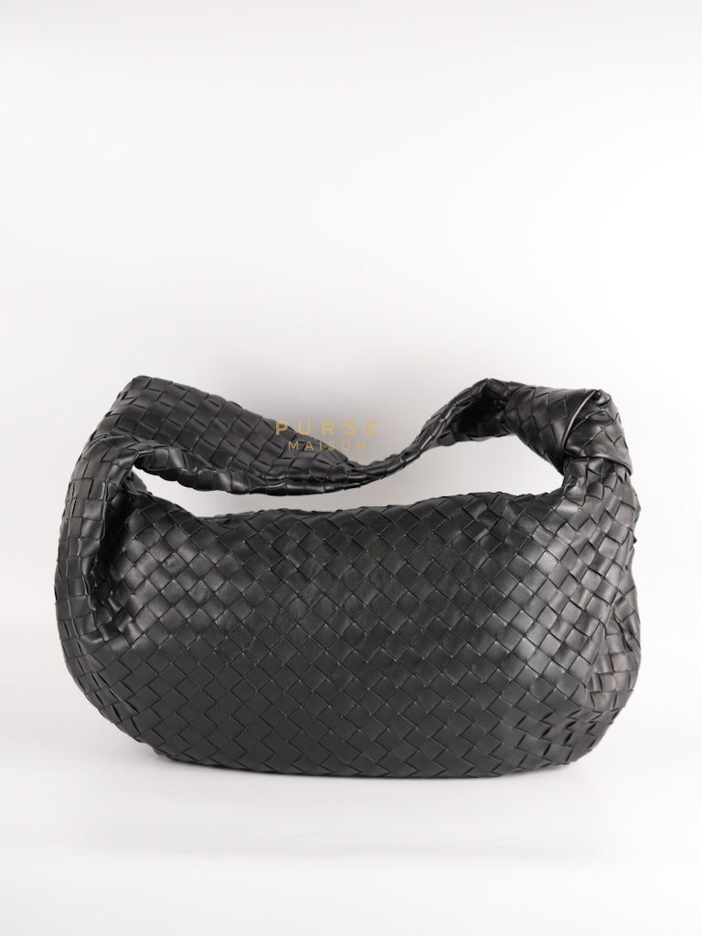 Jodie Medium in Black Intrecciato Leather | Purse Maison Luxury Bags Shop