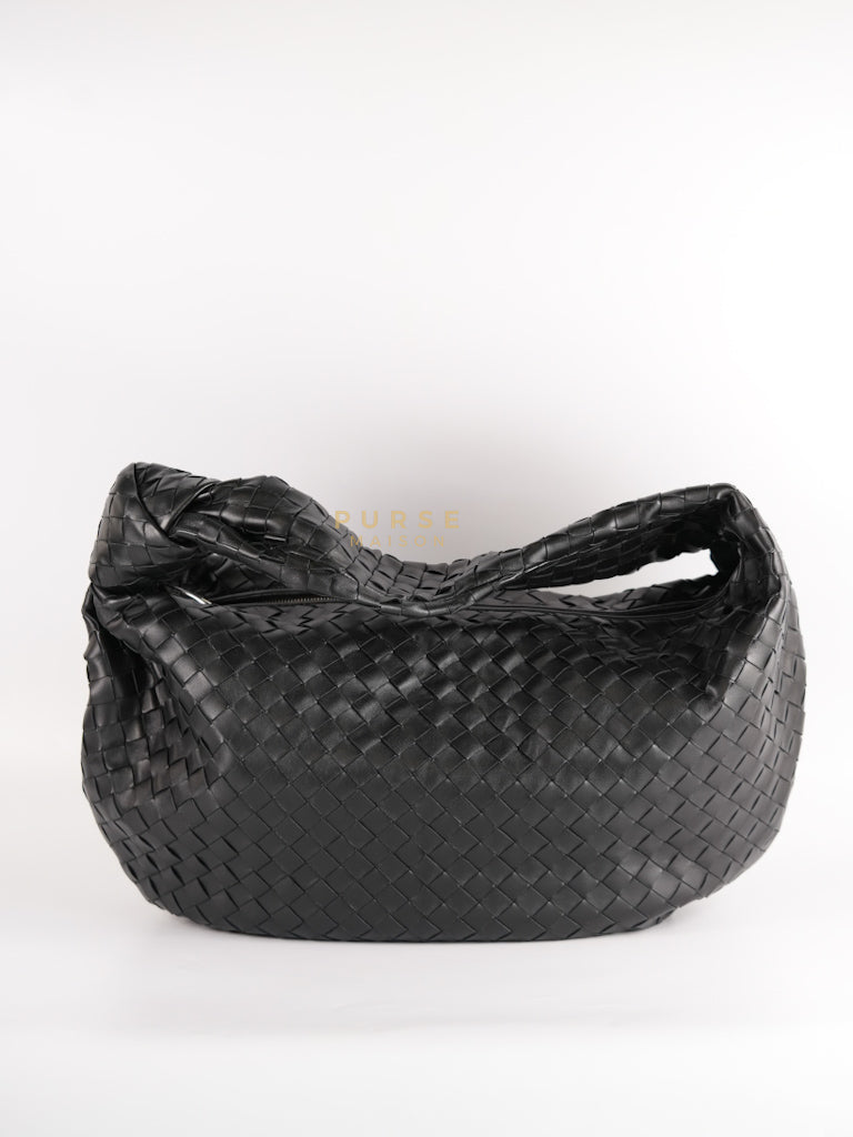Jodie Medium in Black Intrecciato Leather | Purse Maison Luxury Bags Shop