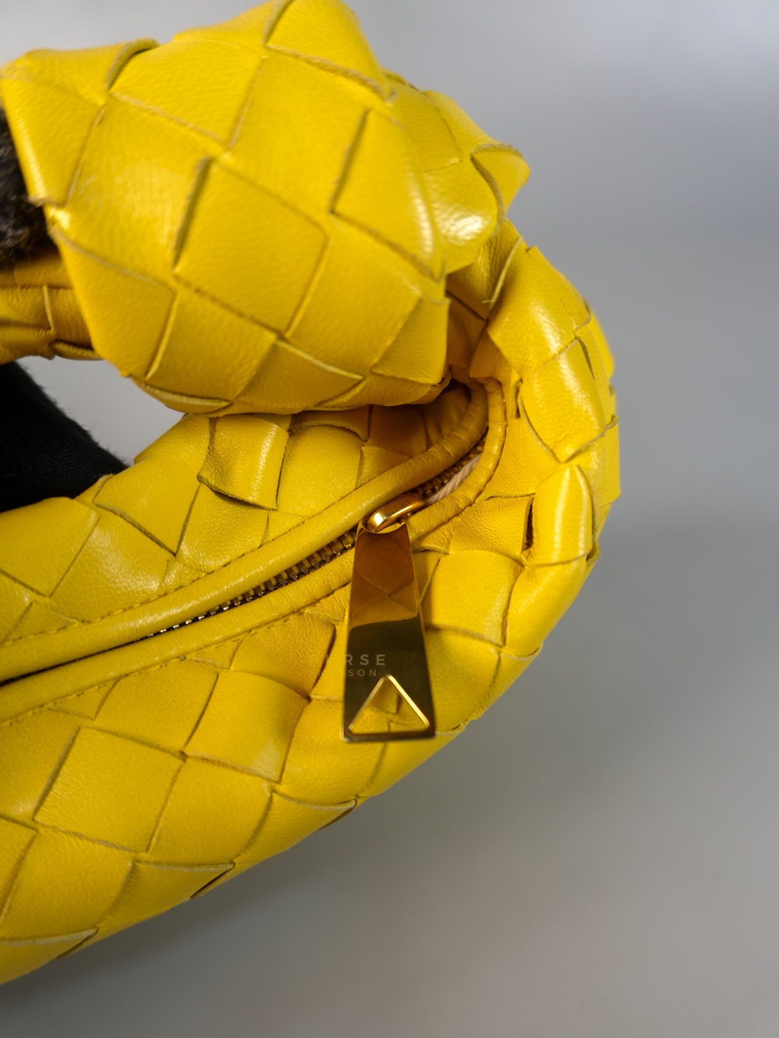 Jodie Mini Yellow Intrecciato Leather Handbag | Purse Maison Luxury Bags Shop