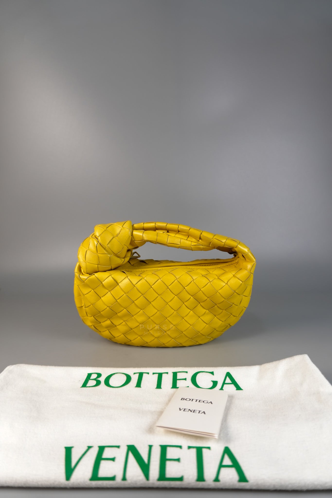 Jodie Mini Yellow Intrecciato Leather Handbag | Purse Maison Luxury Bags Shop