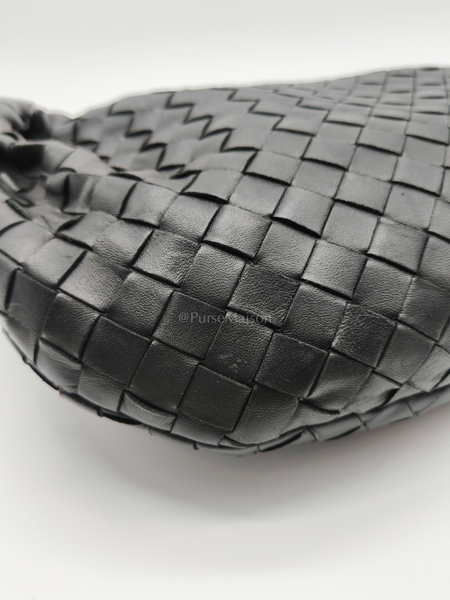Jodie Small in Black Intrecciato Woven Leather | Purse Maison Luxury Bags Shop