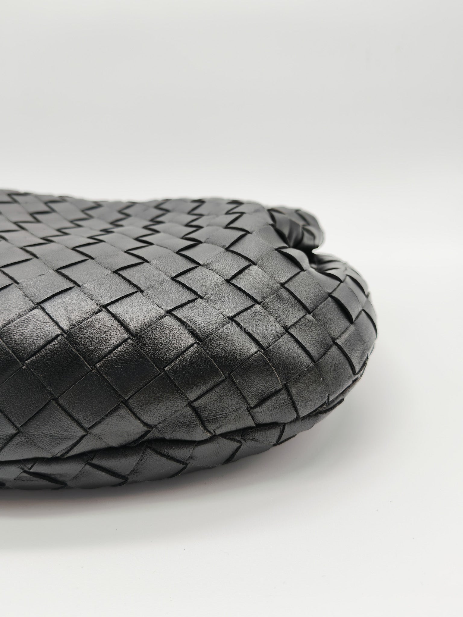 Jodie Small in Black Intrecciato Woven Leather | Purse Maison Luxury Bags Shop