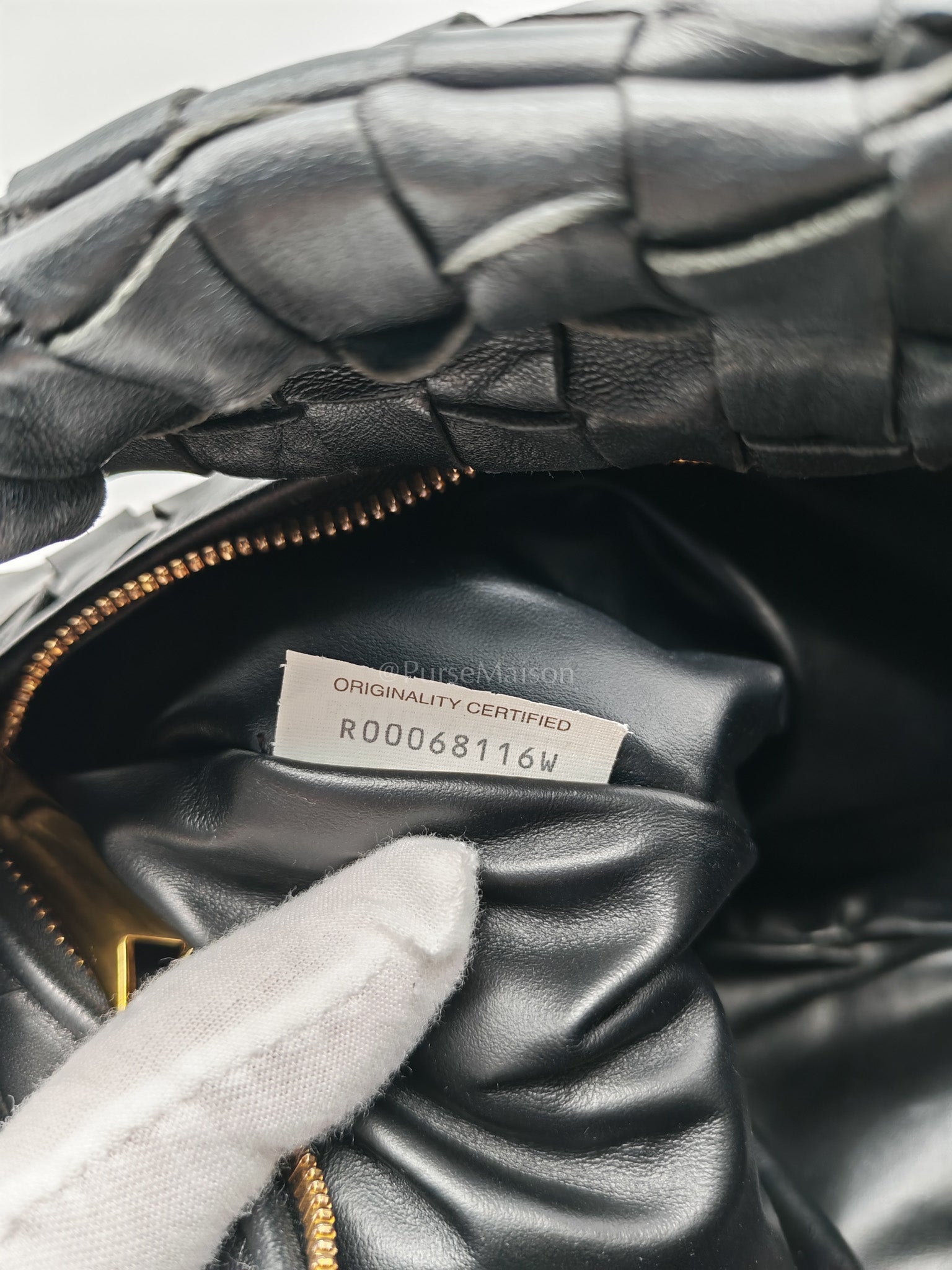 Jodie Small in Black Intrecciato Woven Leather | Purse Maison Luxury Bags Shop