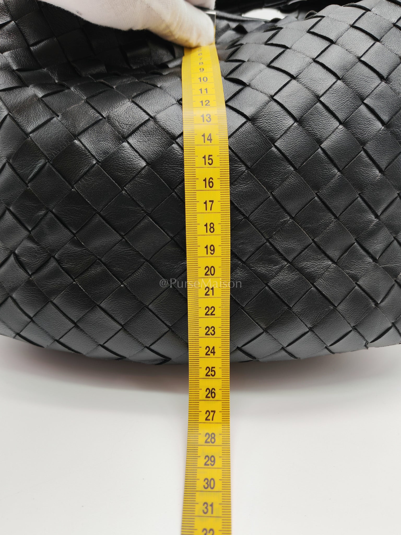 Jodie Small in Black Intrecciato Woven Leather | Purse Maison Luxury Bags Shop