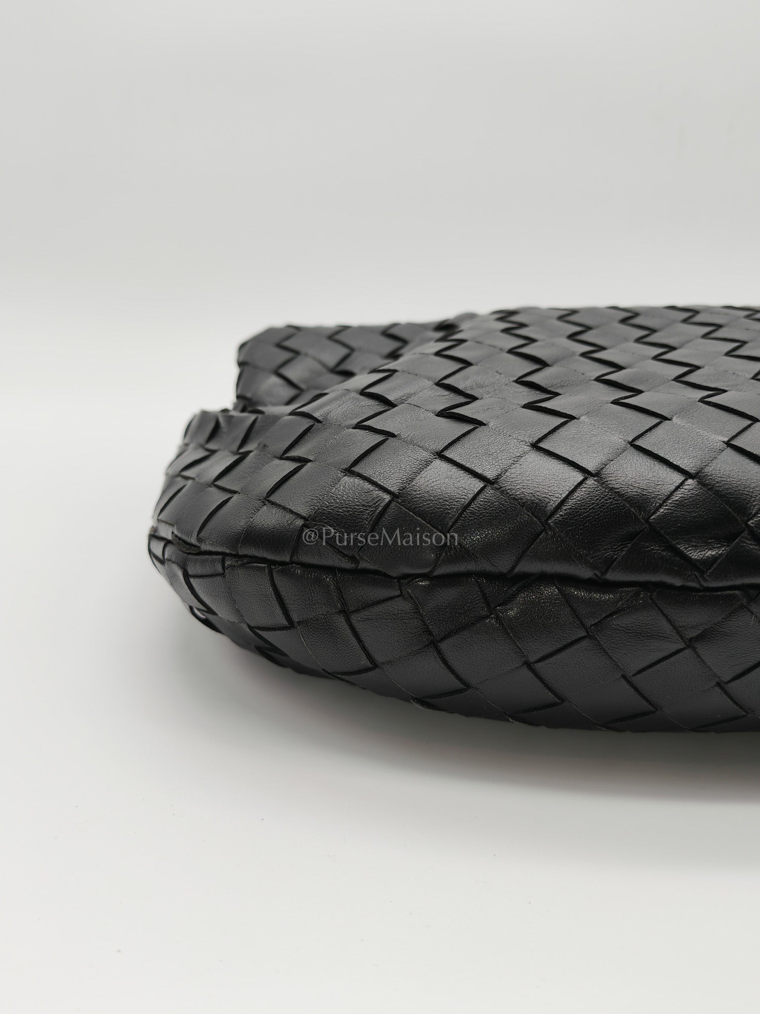 Jodie Small in Black Intrecciato Woven Leather | Purse Maison Luxury Bags Shop