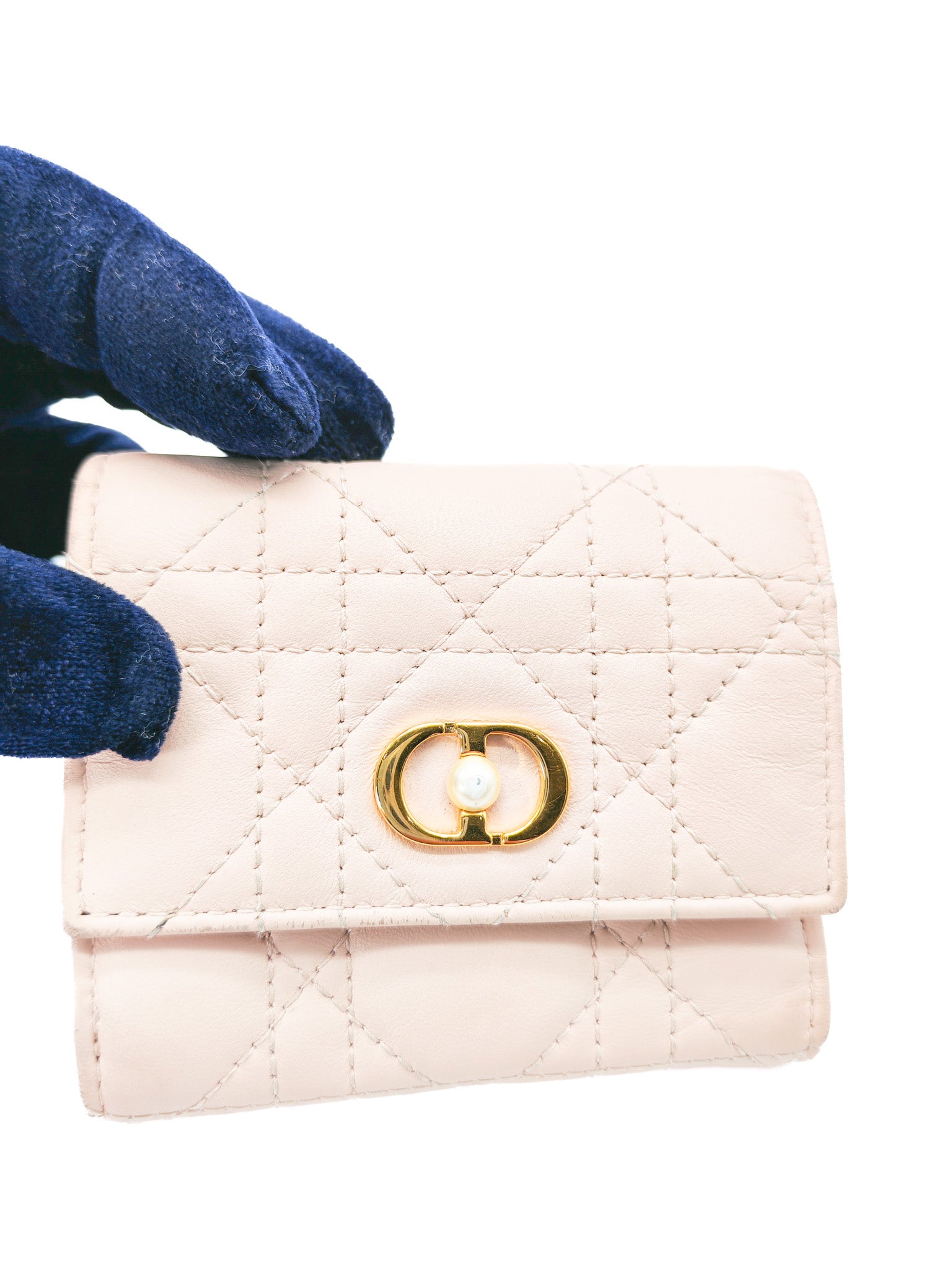 Jolie Hibiscus Powder Pink Trifold Wallet | Purse Maison Luxury Bags Shop