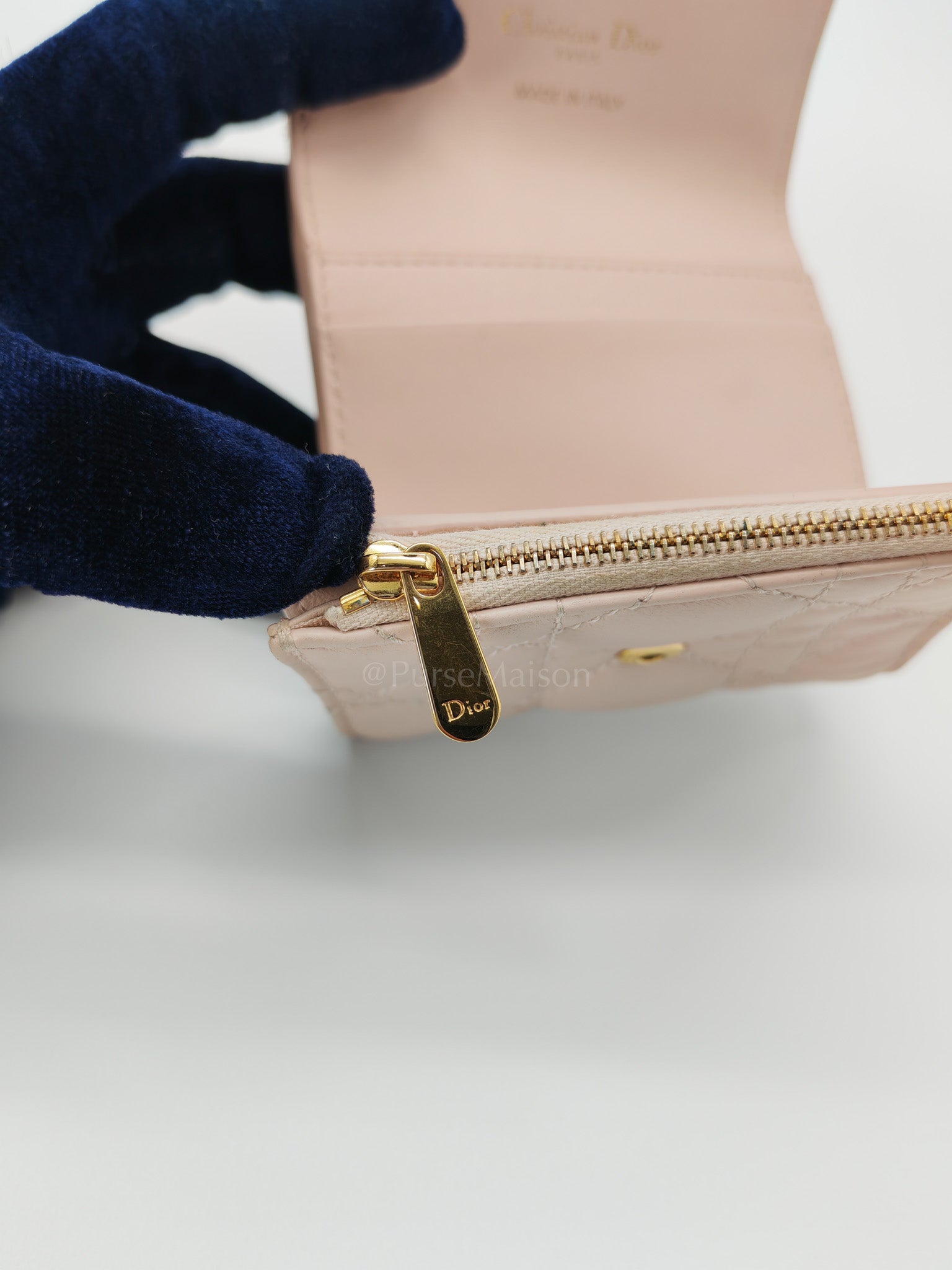 Jolie Hibiscus Powder Pink Trifold Wallet | Purse Maison Luxury Bags Shop