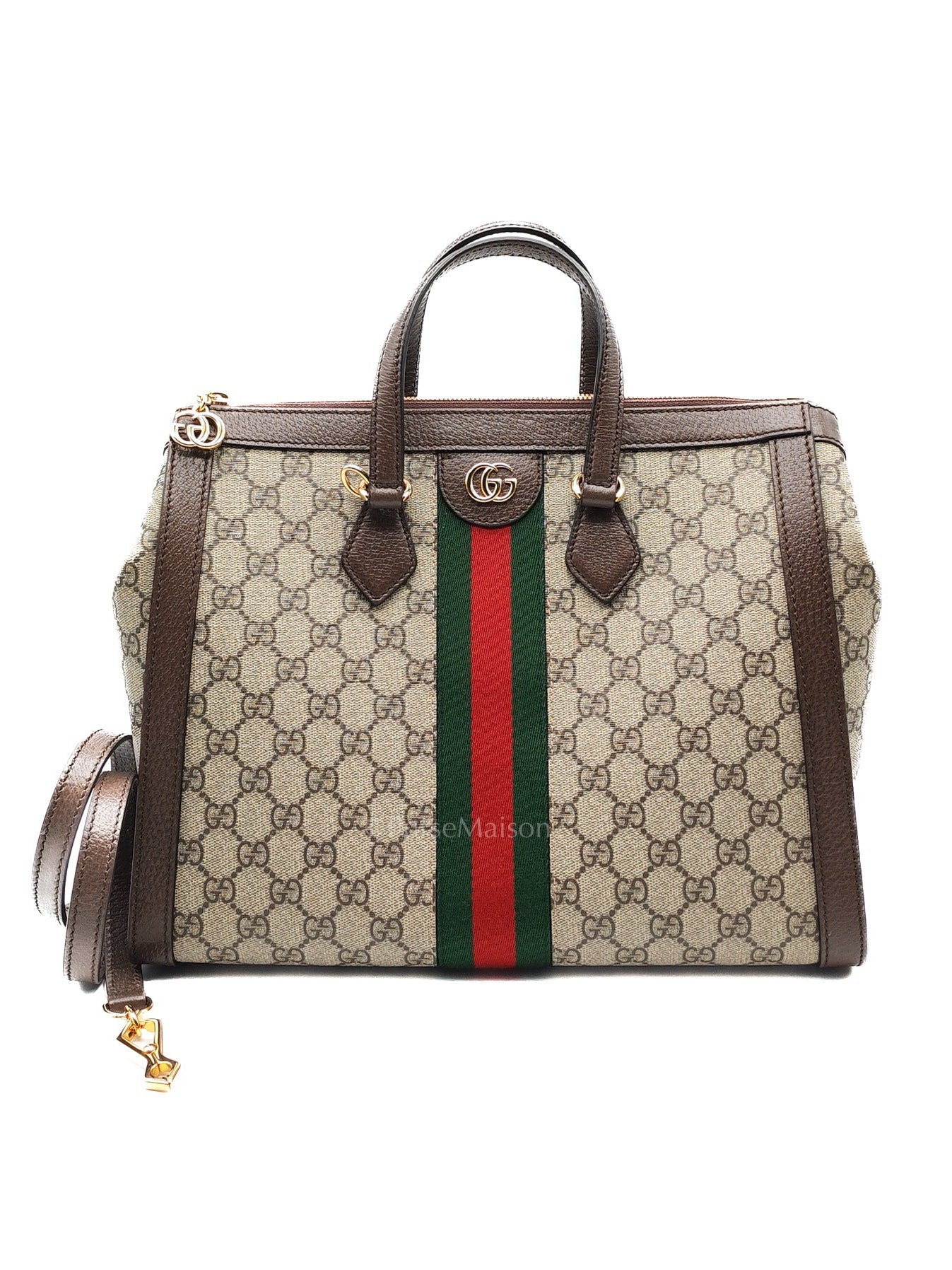 Ophidia Medium Tote Bag in GG Supreme Monogram Web Canvas & Gold Hardware