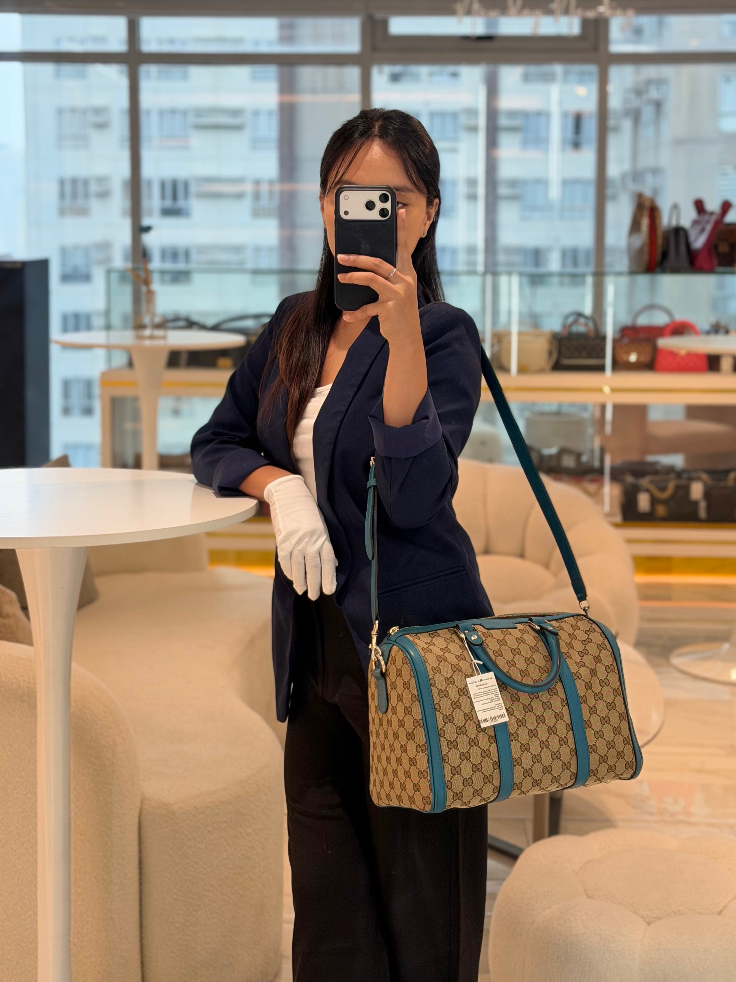 Joy Boston Bag in GG Canvas | Purse Maison Luxury Bags Shop