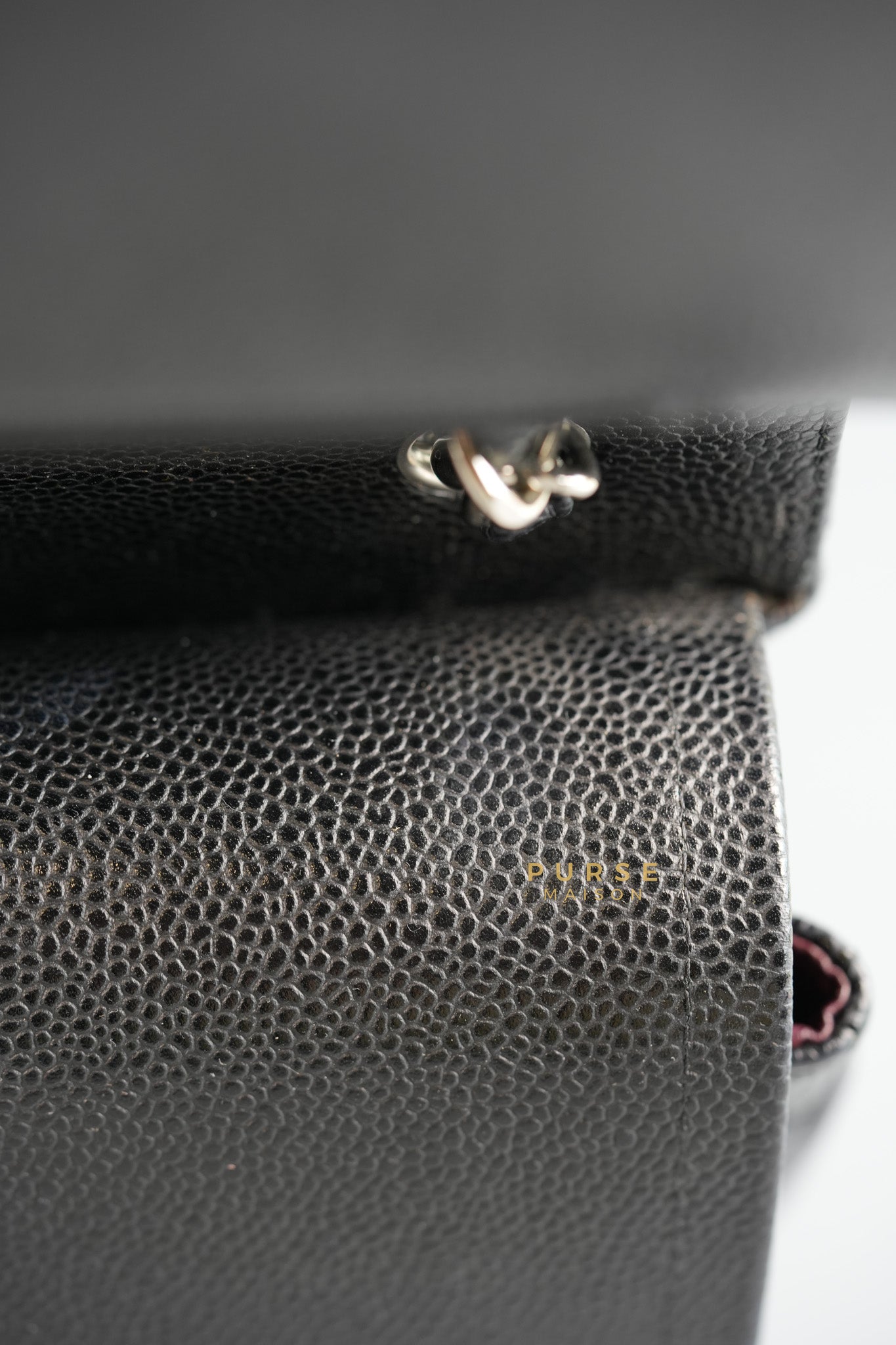 Jumbo Classic Double Flap in Black Caviar Leather & Silver Hardware Series 16 | Purse Maison Luxury Bags Shop