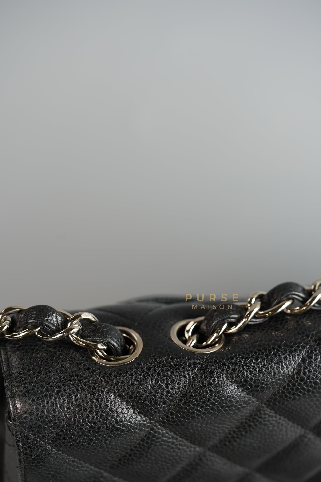 Jumbo Classic Single Flap in Black Caviar Leather & Silver Hardware Series 13 | Purse Maison Luxury Bags Shop