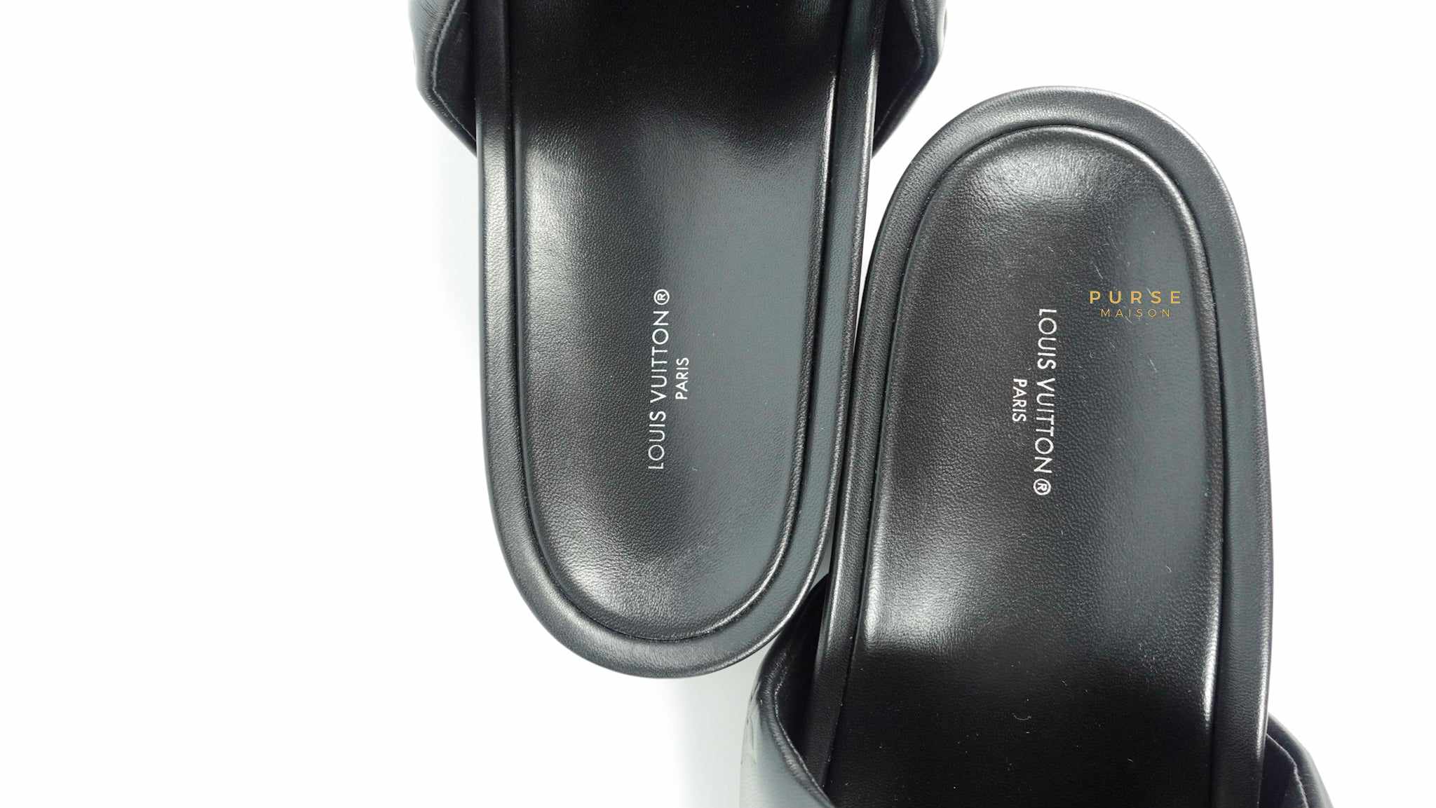 Louis Vuitton Jumbo Flatform Mule Noir Slides (Size 40 EUR, 26cm)