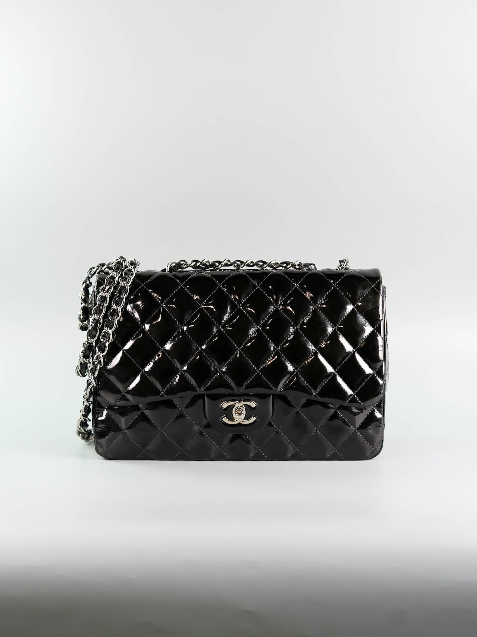 Jumbo Single Flap Black in Patent Leather Series 13 | Purse Maison Luxury Bags Shop