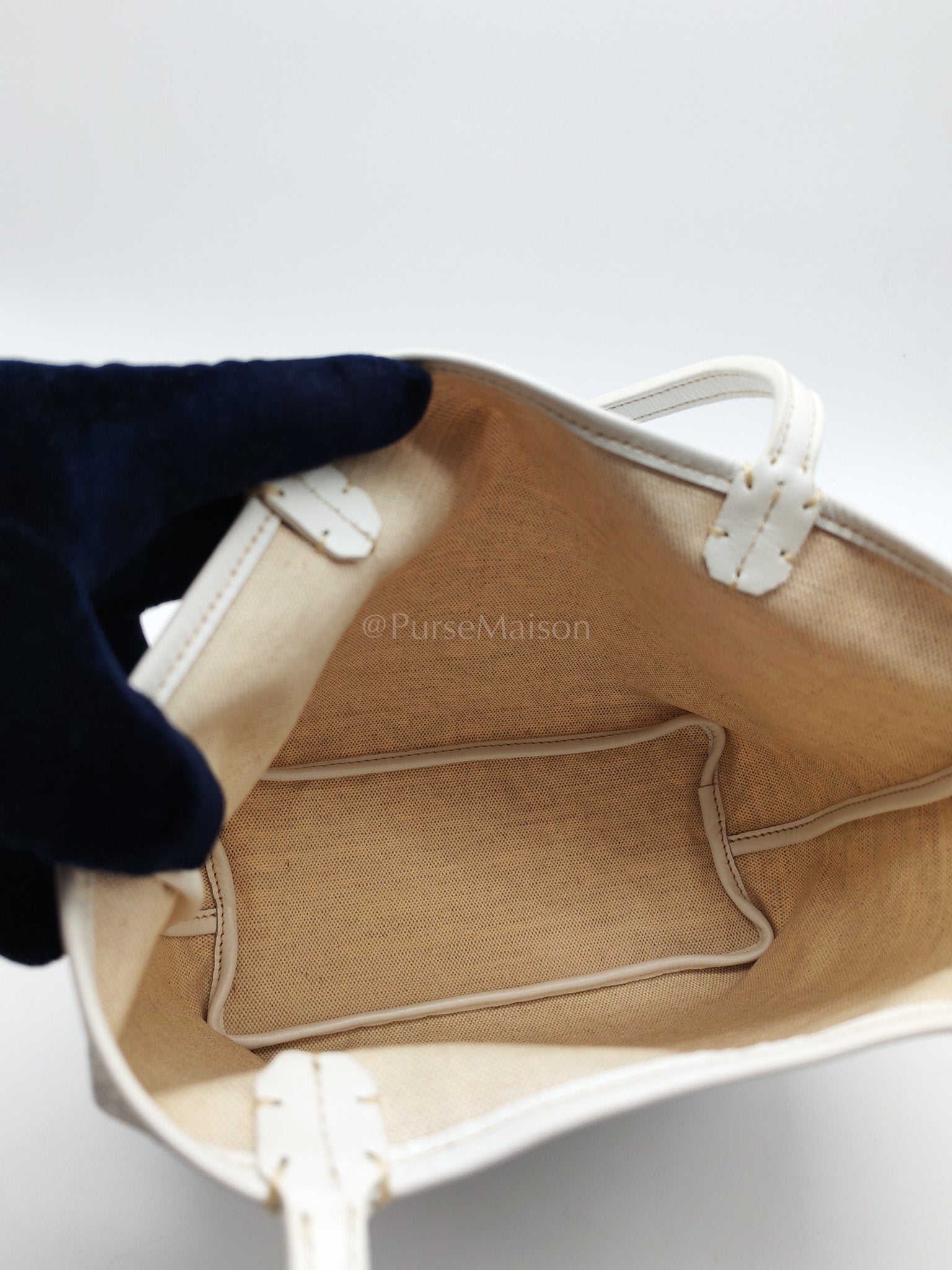 Junior Saint Louis in White Goyardine Canvas Tote Bag | Purse Maison Luxury Bags Shop