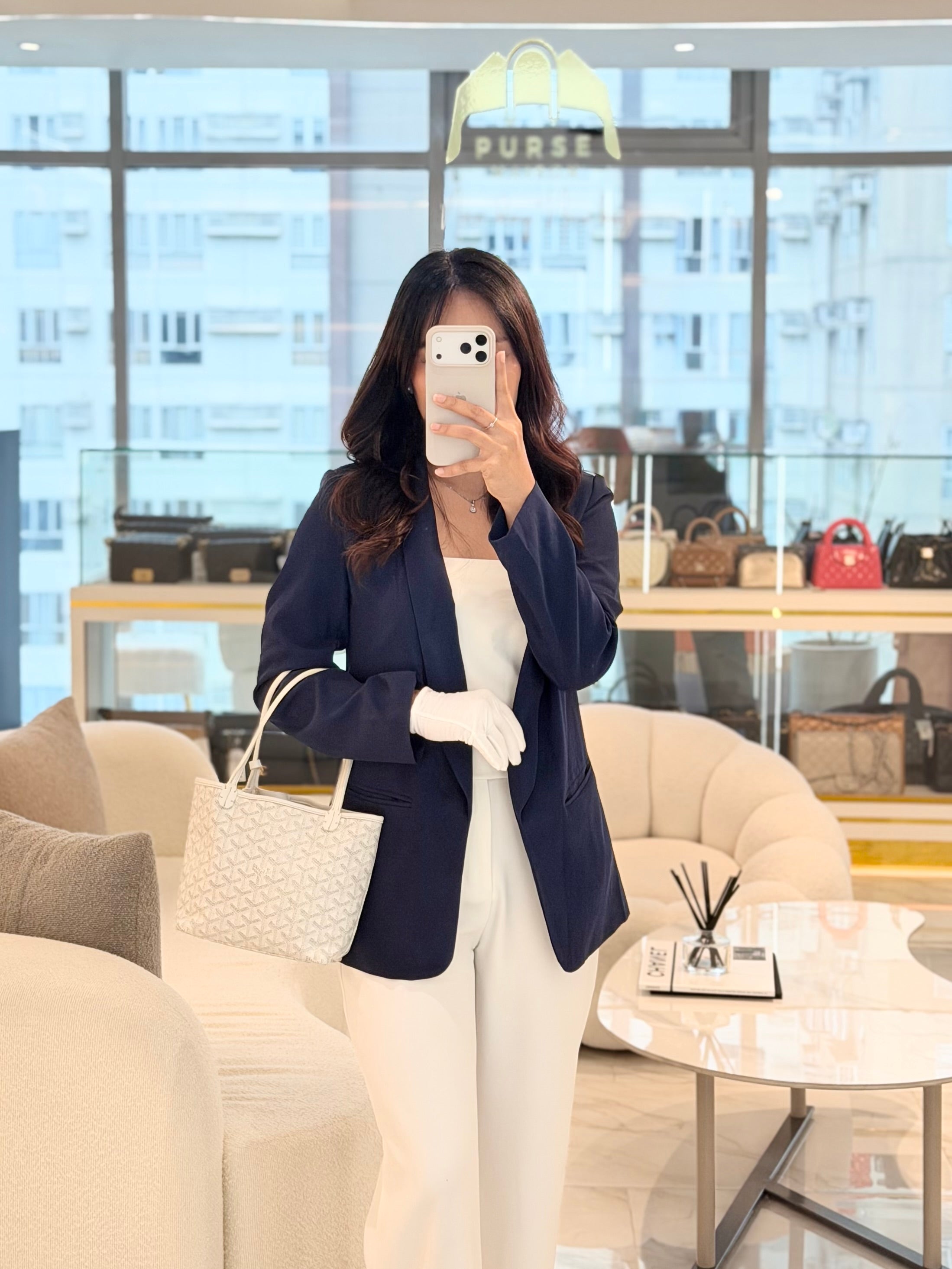 Junior Saint Louis in White Goyardine Canvas Tote Bag | Purse Maison Luxury Bags Shop