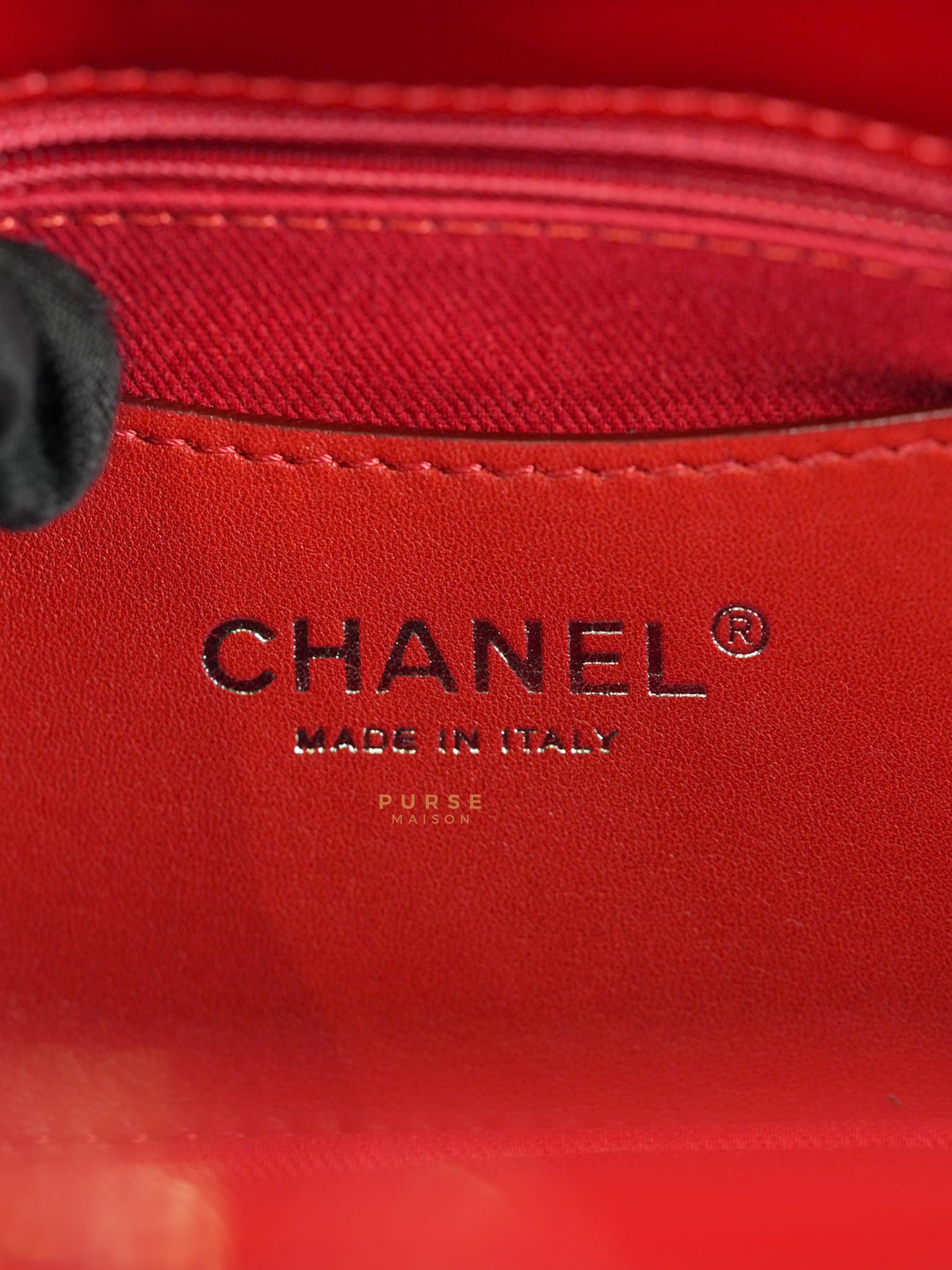 Just Mademoiselle Bowling Bag Medium in Red Quilted Patent Leather & Silver Hardware (Series 14) | Purse Maison Luxury Bags Shop