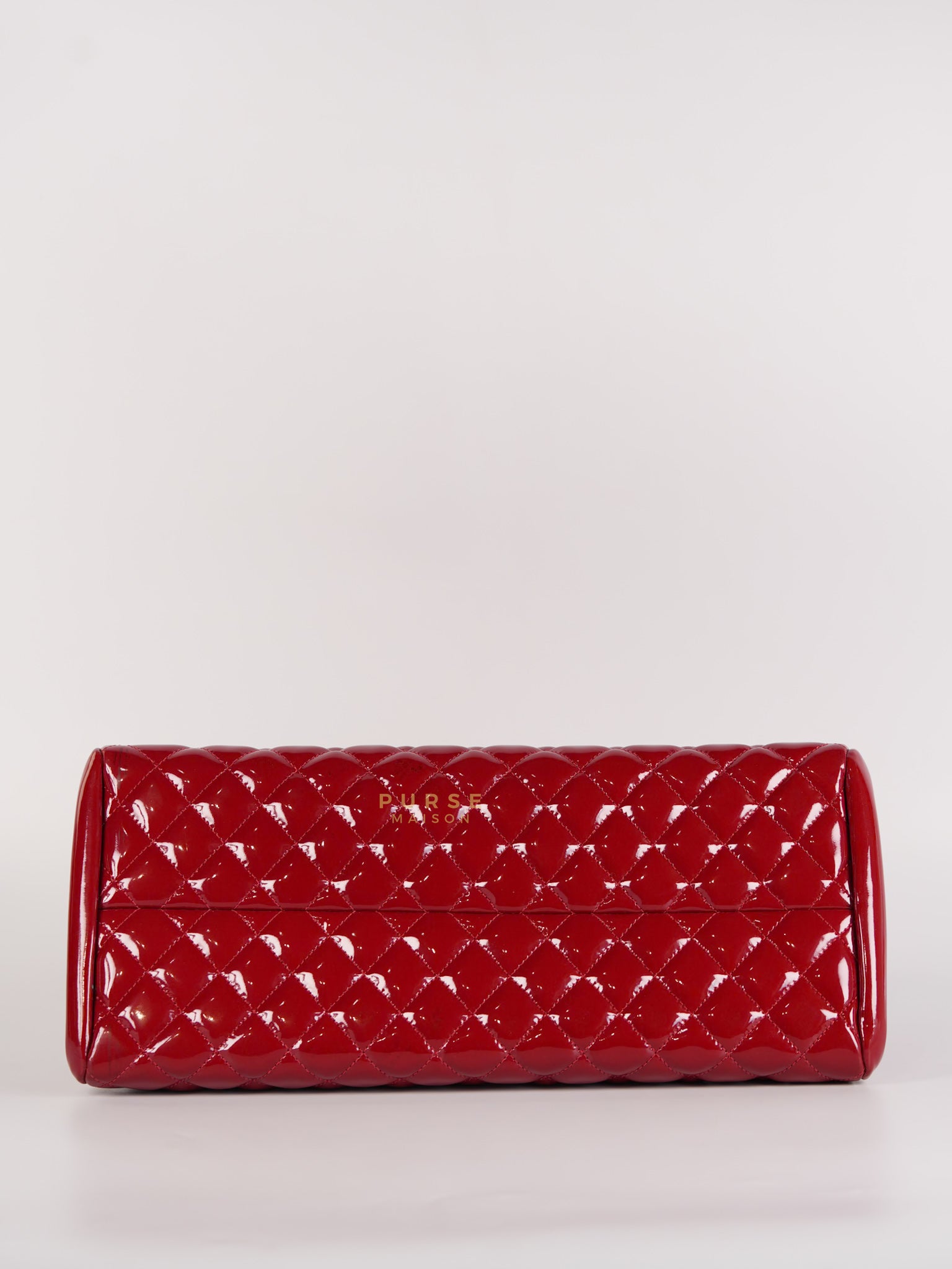 Just Mademoiselle Bowling Bag Medium in Red Quilted Patent Leather & Silver Hardware (Series 14) | Purse Maison Luxury Bags Shop