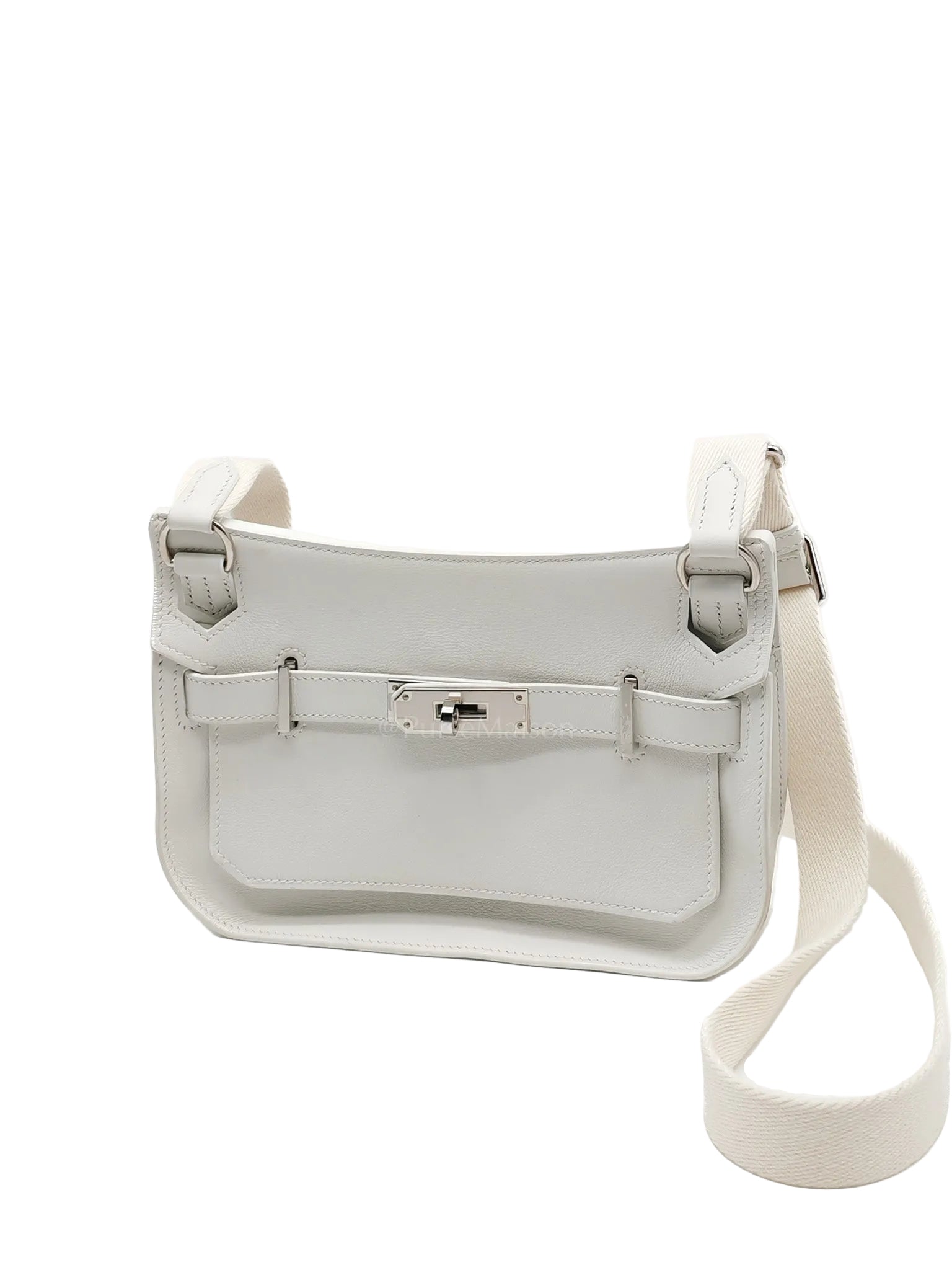 Mini Jypsiere in White Evercolor Leather Palladium Hardware Stamp W (2024)