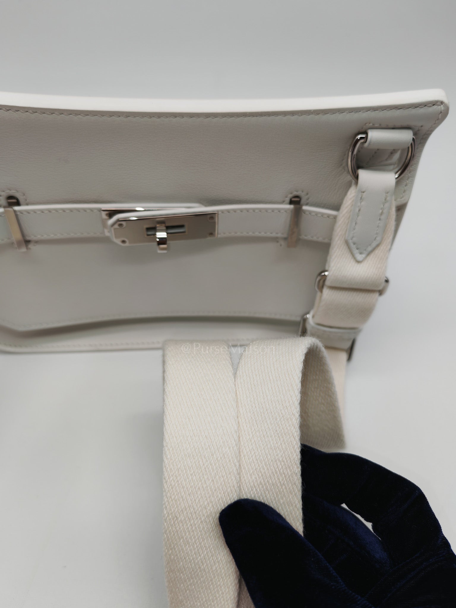 Mini Jypsiere in White Evercolor Leather Palladium Hardware Stamp W (2024)
