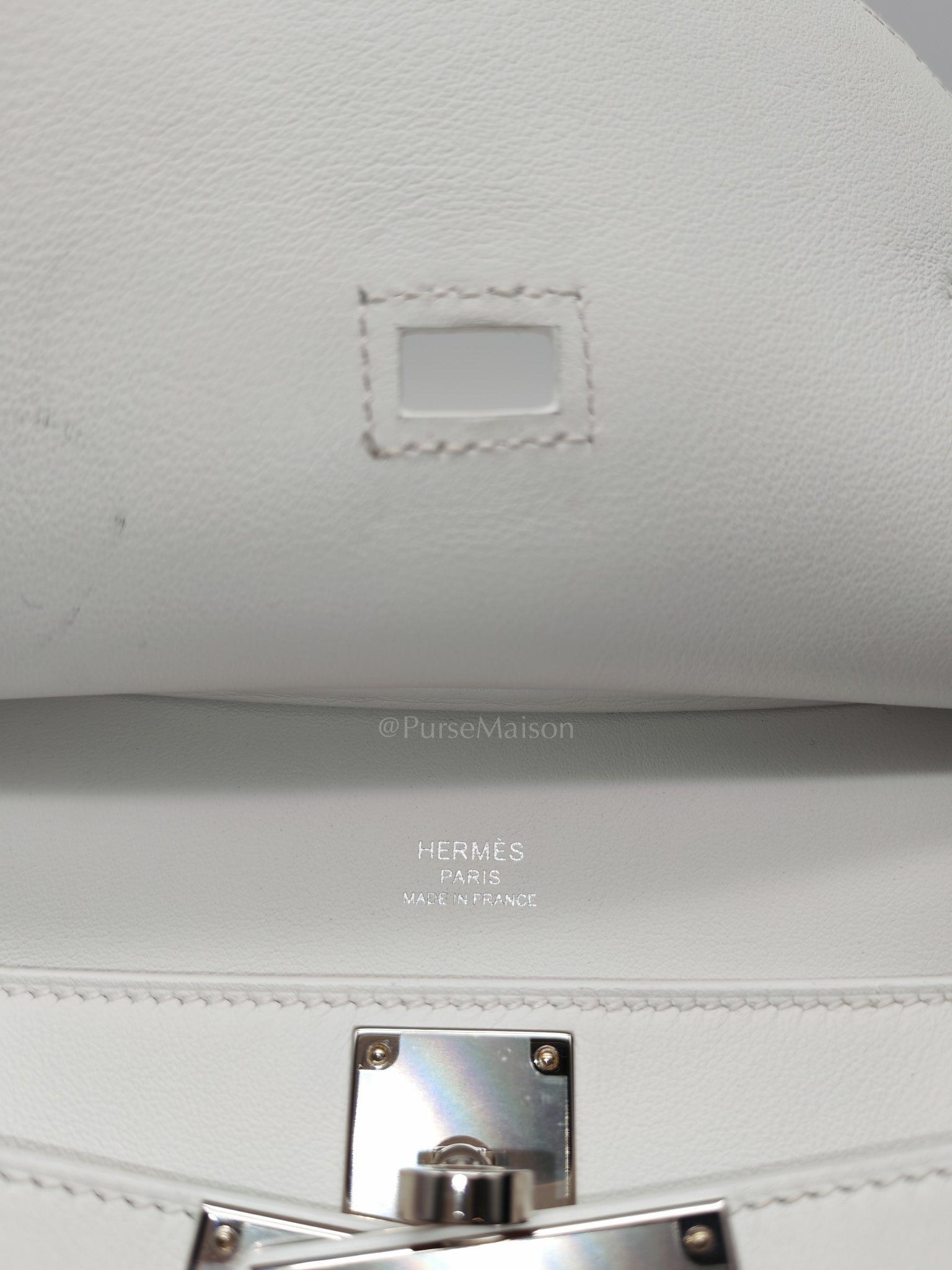 Mini Jypsiere in White Evercolor Leather Palladium Hardware Stamp W (2024)