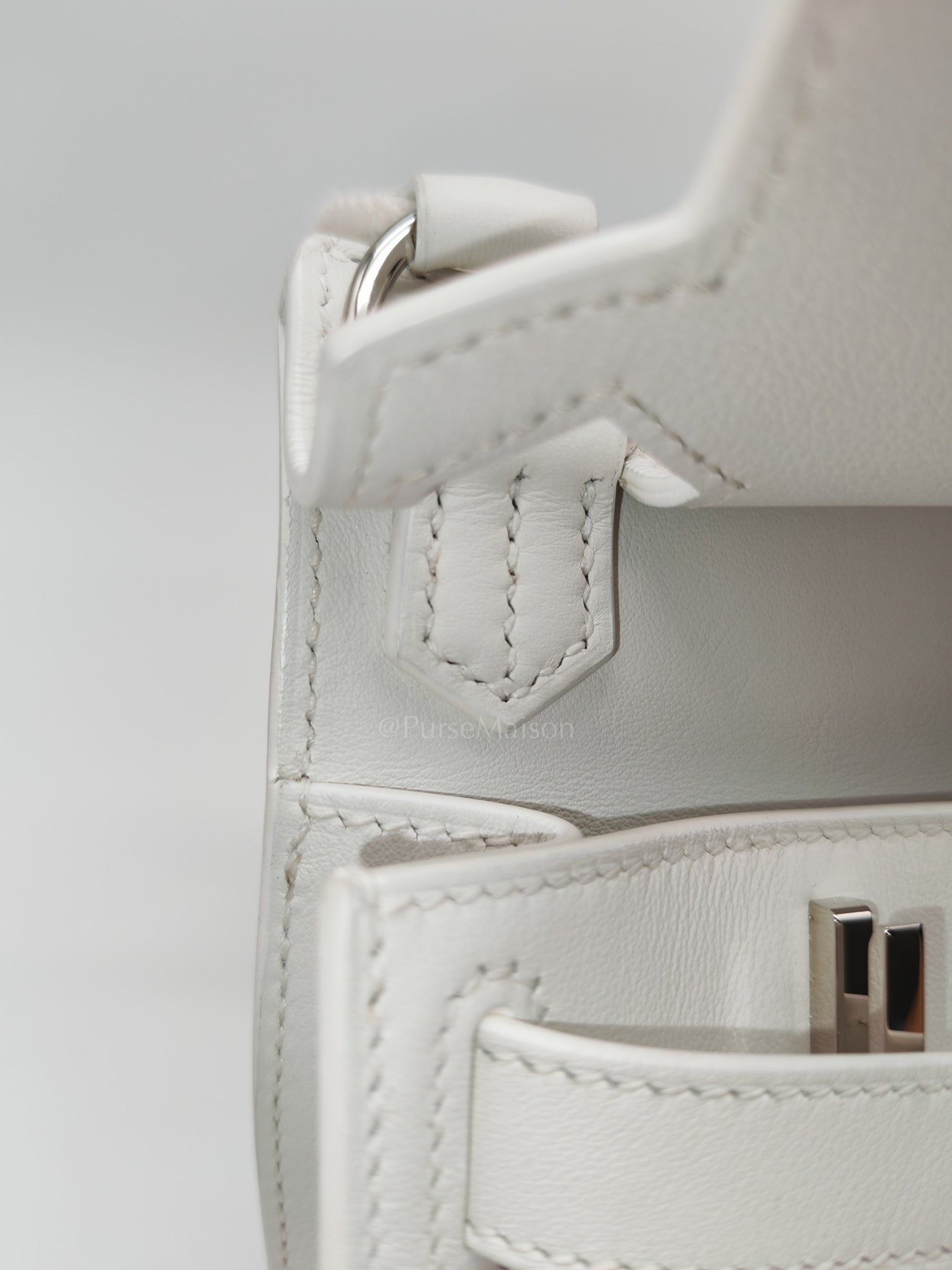 Mini Jypsiere in White Evercolor Leather Palladium Hardware Stamp W (2024)