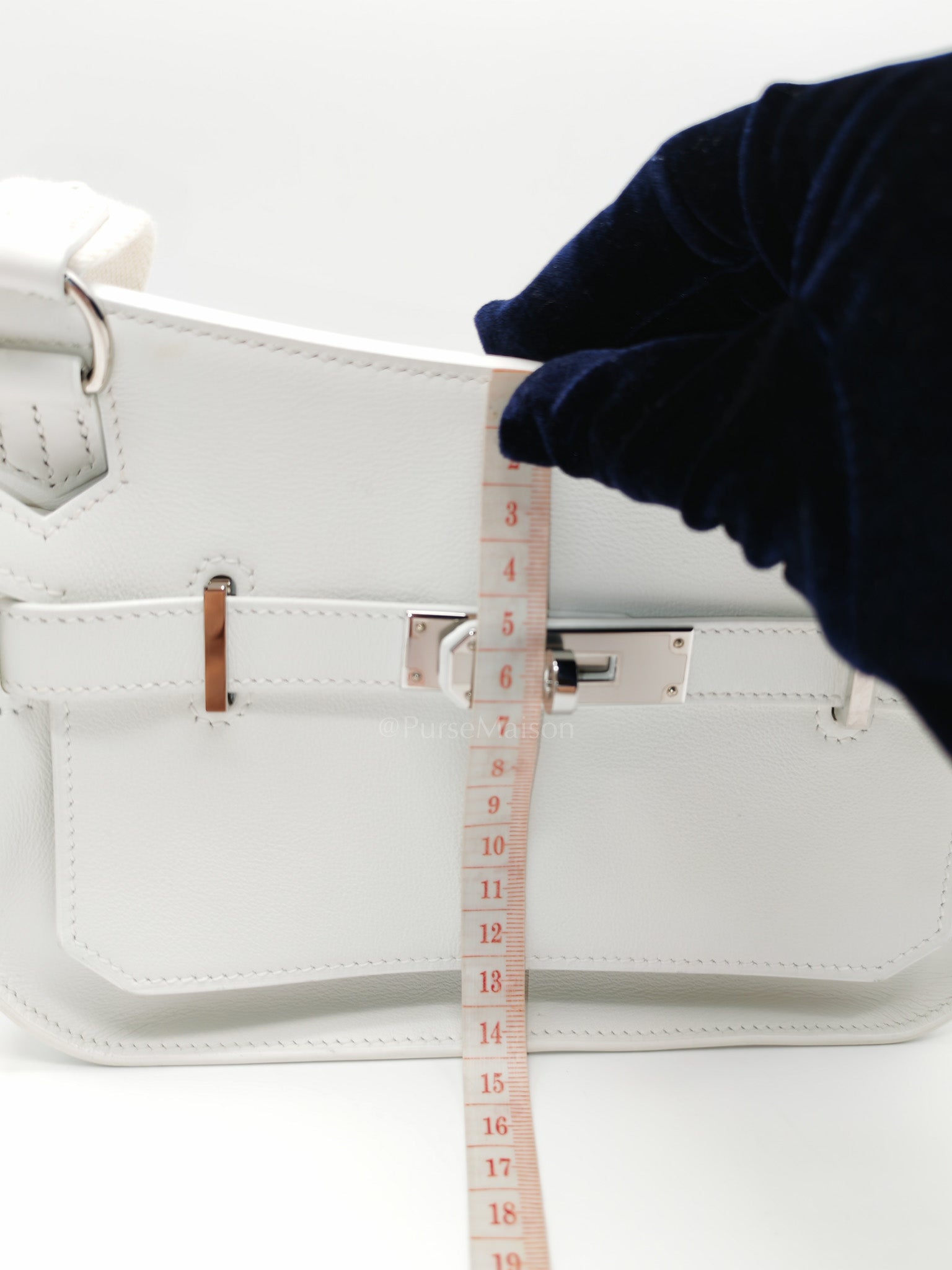 Mini Jypsiere in White Evercolor Leather Palladium Hardware Stamp W (2024)