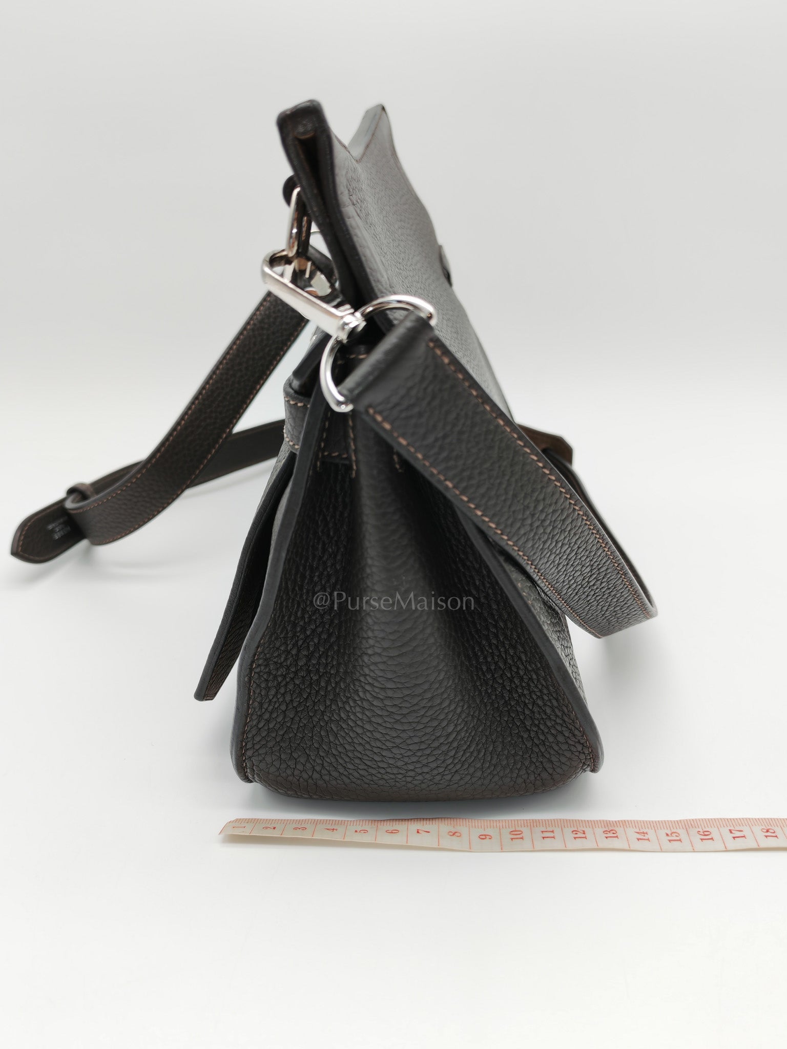 Jypsiere 28 in Gris Etain Clemence Leather & Palladium Hardware Stamp B (2023) | Purse Maison Luxury Bags Shop