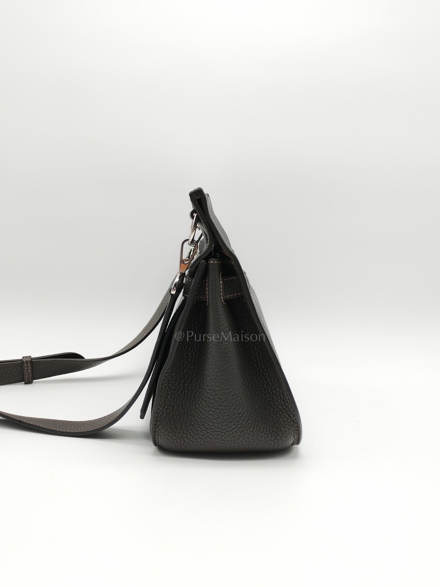 Jypsiere 28 in Gris Etain Clemence Leather & Palladium Hardware Stamp B (2023) | Purse Maison Luxury Bags Shop