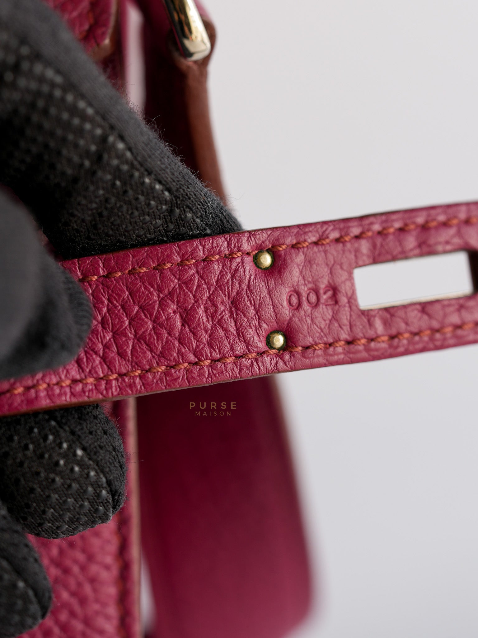 Jypsiere 28 Rubis in Clemence Leather and Palladium Hardware Stamp T (2015) | Purse Maison Luxury Bags Shop