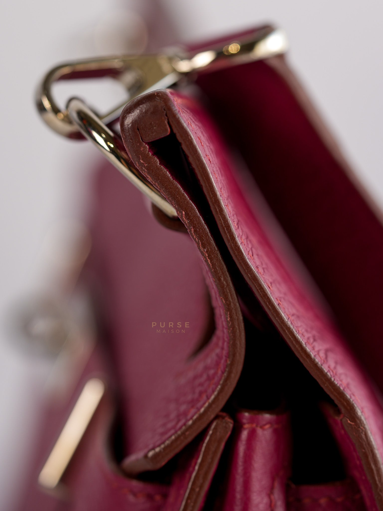 Jypsiere 28 Rubis in Clemence Leather and Palladium Hardware Stamp T (2015) | Purse Maison Luxury Bags Shop