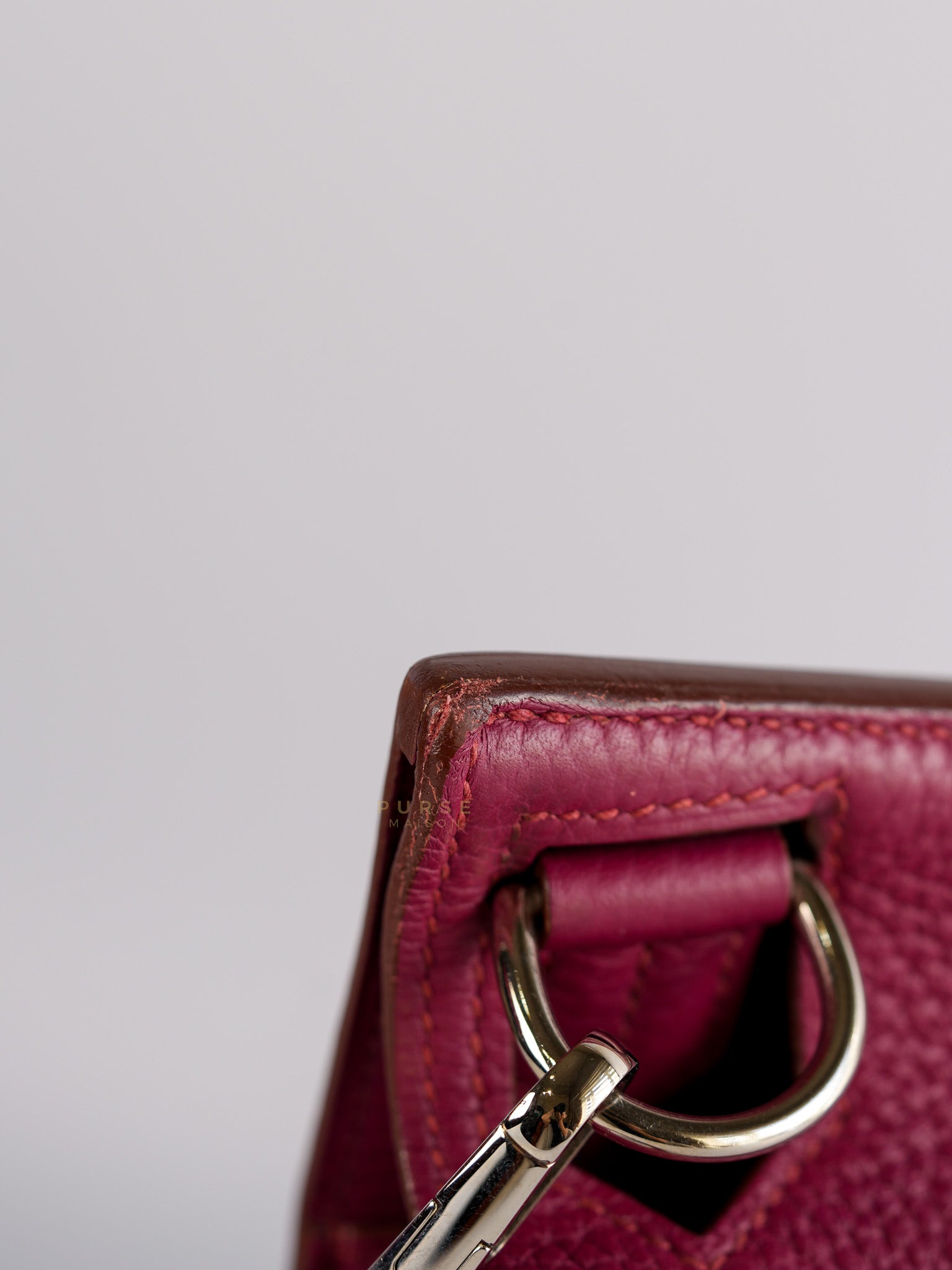 Jypsiere 28 Rubis in Clemence Leather and Palladium Hardware Stamp T (2015) | Purse Maison Luxury Bags Shop
